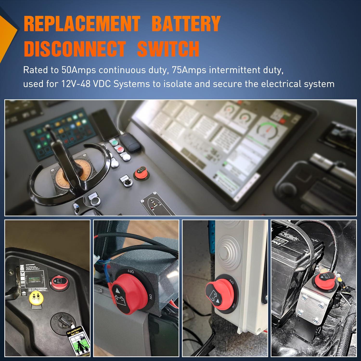 imageNilight 2 Pack Battery Switch 12V 24V 48V 275A OnOff Heavy Duty Battery Power Cut Master Switch Disconnect Isolator for Truck Vehicle Trailer RV Marine Boat YachtOnOff Switch 100A