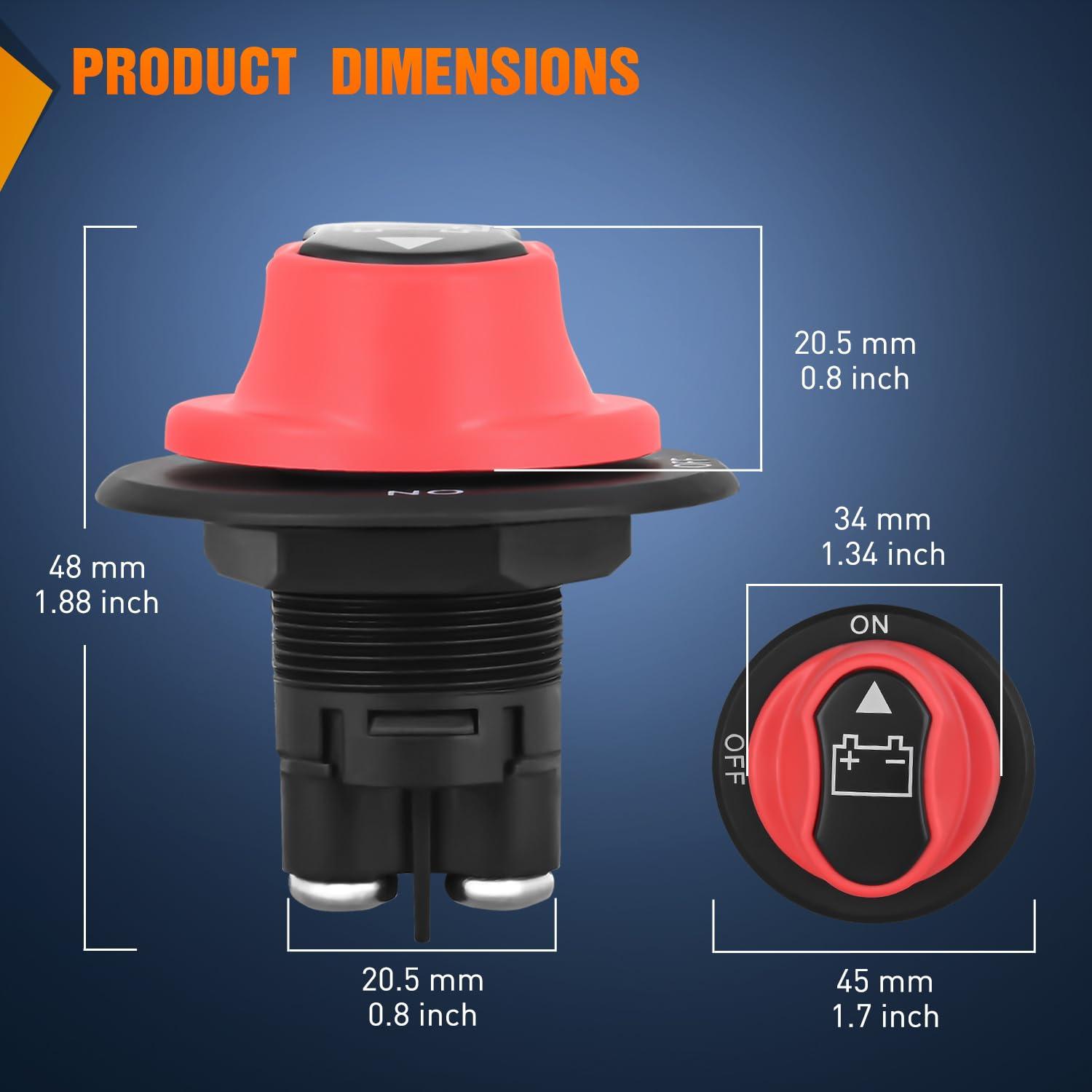 imageNilight 2 Pack Battery Switch 12V 24V 48V 275A OnOff Heavy Duty Battery Power Cut Master Switch Disconnect Isolator for Truck Vehicle Trailer RV Marine Boat YachtOnOff Switch 50A