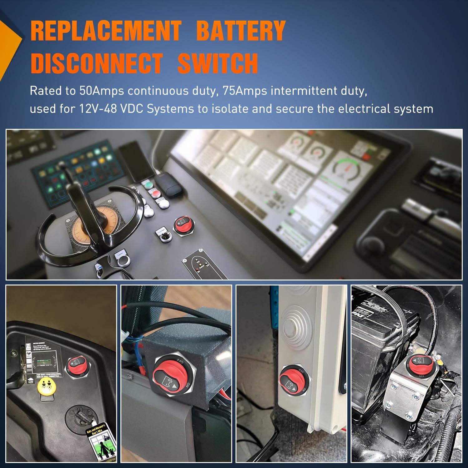 imageNilight 2 Pack Battery Switch 12V 24V 48V 275A OnOff Heavy Duty Battery Power Cut Master Switch Disconnect Isolator for Truck Vehicle Trailer RV Marine Boat YachtOnOff Switch 200A