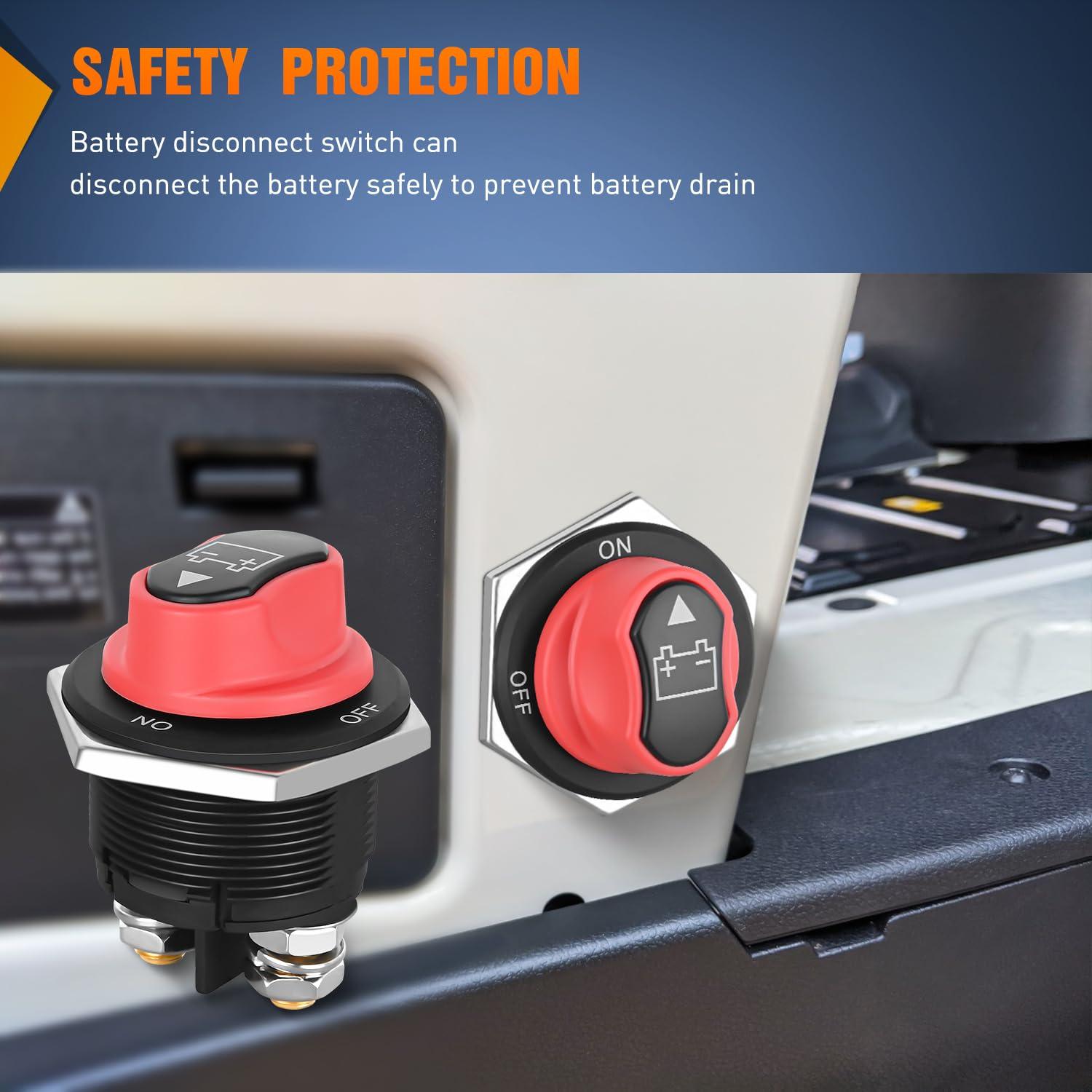 imageNilight 2 Pack Battery Switch 12V 24V 48V 275A OnOff Heavy Duty Battery Power Cut Master Switch Disconnect Isolator for Truck Vehicle Trailer RV Marine Boat YachtOnOff Switch 200A