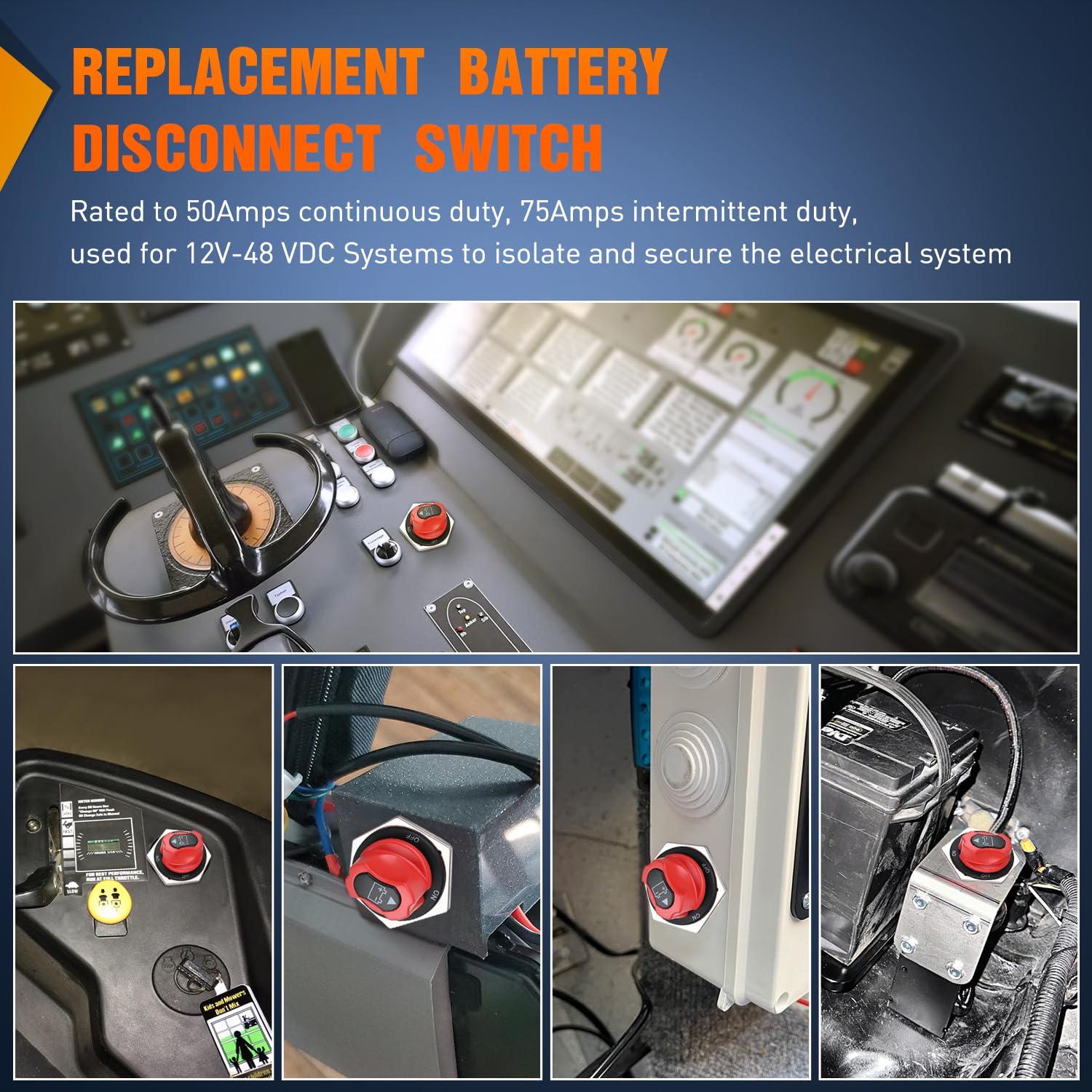 imageNilight 2 Pack Battery Switch 12V 24V 48V 275A OnOff Heavy Duty Battery Power Cut Master Switch Disconnect Isolator for Truck Vehicle Trailer RV Marine Boat YachtOnOff Switch 300A