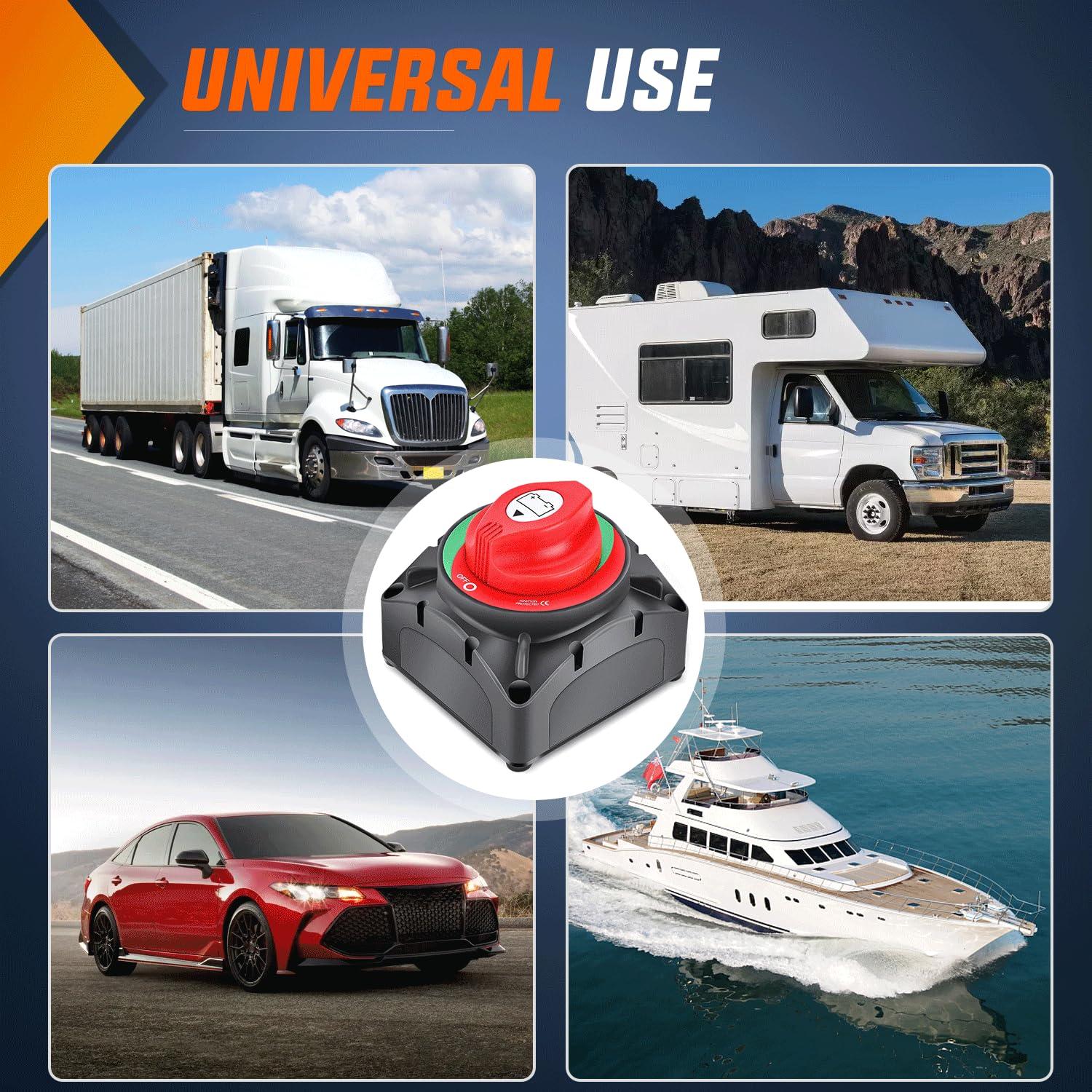 imageNilight 2 Pack Battery Switch 12V 24V 48V 275A OnOff Heavy Duty Battery Power Cut Master Switch Disconnect Isolator for Truck Vehicle Trailer RV Marine Boat YachtOnOff Switch 600A