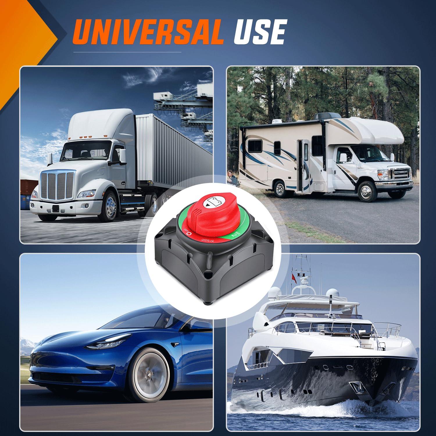 imageNilight 2 Pack Battery Switch 12V 24V 48V 275A OnOff Heavy Duty Battery Power Cut Master Switch Disconnect Isolator for Truck Vehicle Trailer RV Marine Boat Yacht12BothOff Switch 600A