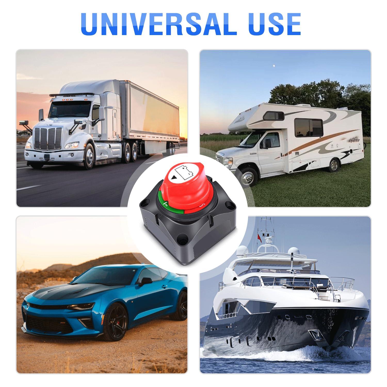 imageNilight 2 Pack Battery Switch 12V 24V 48V 275A OnOff Heavy Duty Battery Power Cut Master Switch Disconnect Isolator for Truck Vehicle Trailer RV Marine Boat YachtOnOff Switch 275A