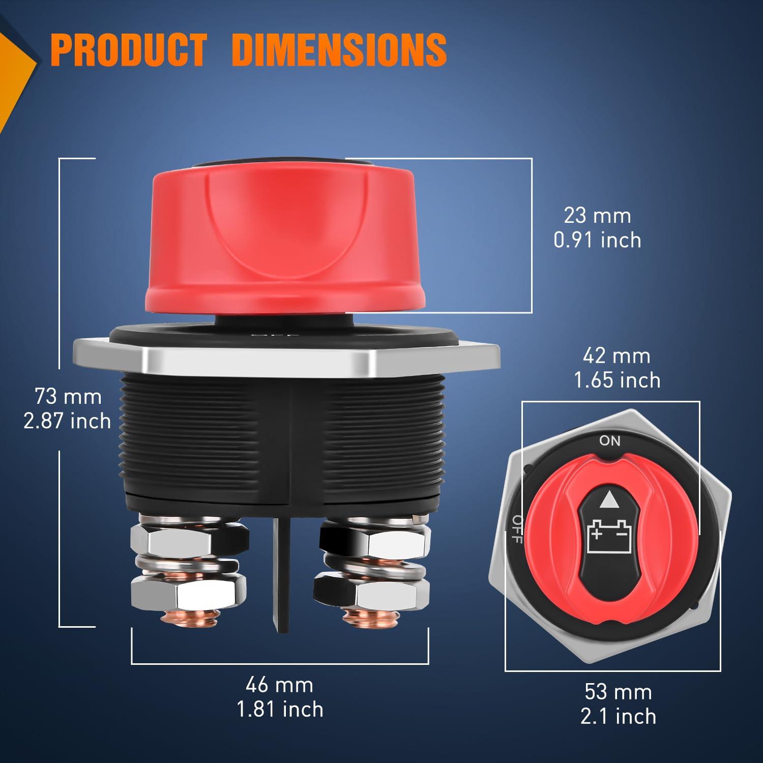 imageNilight 2 Pack Battery Switch 12V 24V 48V 275A OnOff Heavy Duty Battery Power Cut Master Switch Disconnect Isolator for Truck Vehicle Trailer RV Marine Boat YachtOnOff Switch 300A