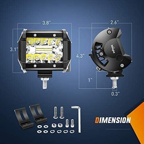 imageNilight 2 Pcs 4 Inch 60W Led Pods with 2 Inch Tow Hitch Mounting Brackets Backup Reverse Lights Rear Light Bar for Pickup ATV SUV Truck Trailer BoatLed Pods  2 tow hitch Wiring Harness