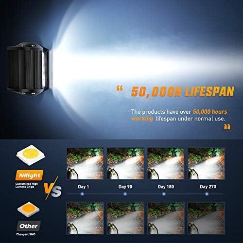 imageNilight 2 Pcs 4 Inch 60W Led Pods with 2 Inch Tow Hitch Mounting Brackets Backup Reverse Lights Rear Light Bar for Pickup ATV SUV Truck Trailer BoatLed Pods  2 tow hitch