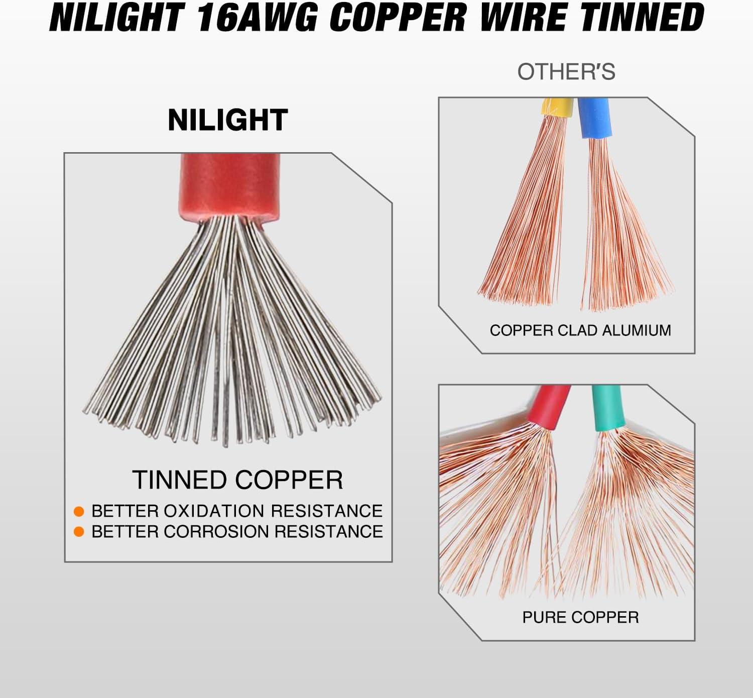 imageNilight 2 Pin DT Connectors 16AWG 6 Kits Male and Female Electrical Connector Waterproof Plug Play wHeat Shrink Butt Terminals for Automotive Cars Truck Motorcycle Marine Boats