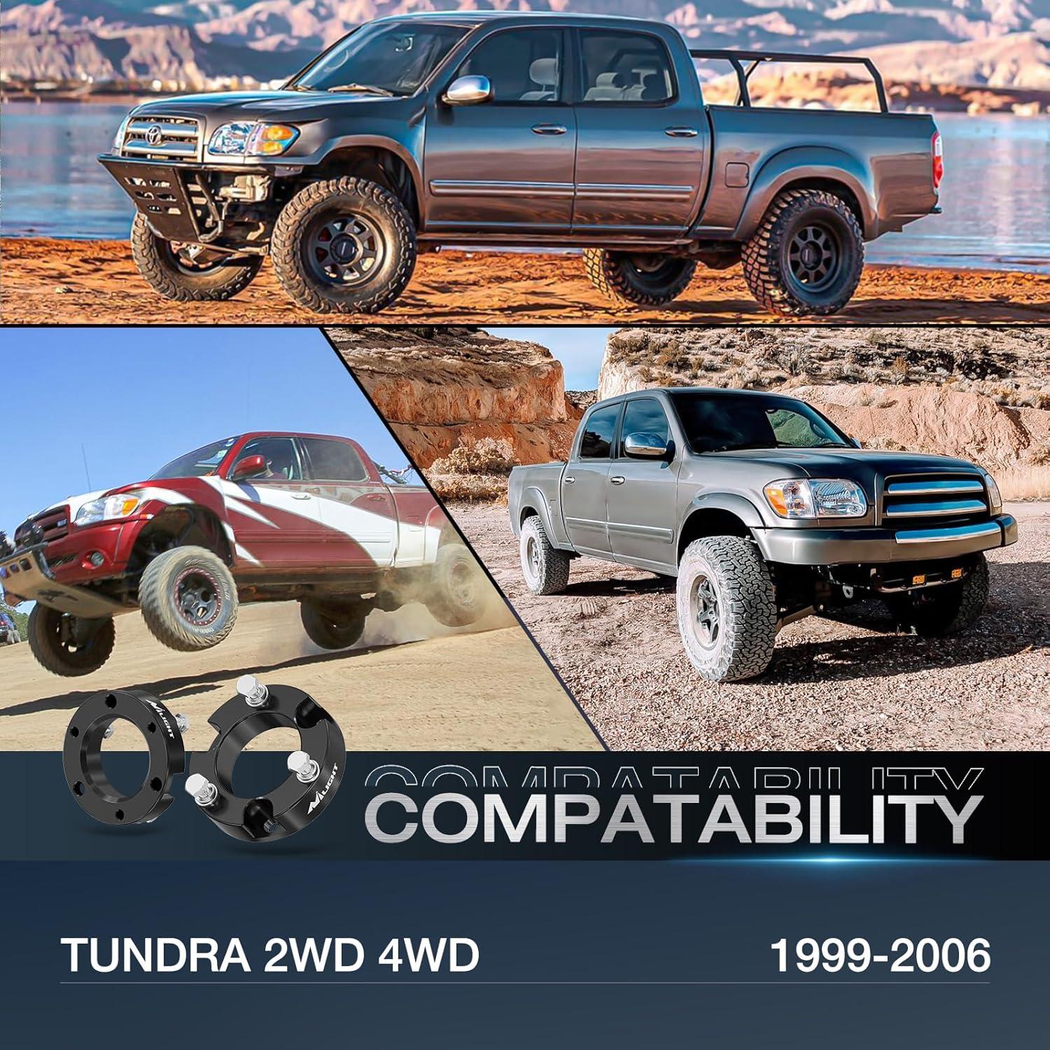 imageNilight 2 inch Tundra Leveling Lift Kit for 1999 2000 2001 2002 2003 2004 2005 2006 TUNDRA 2WD 4WD Front Raise Suspension Strut Spacers