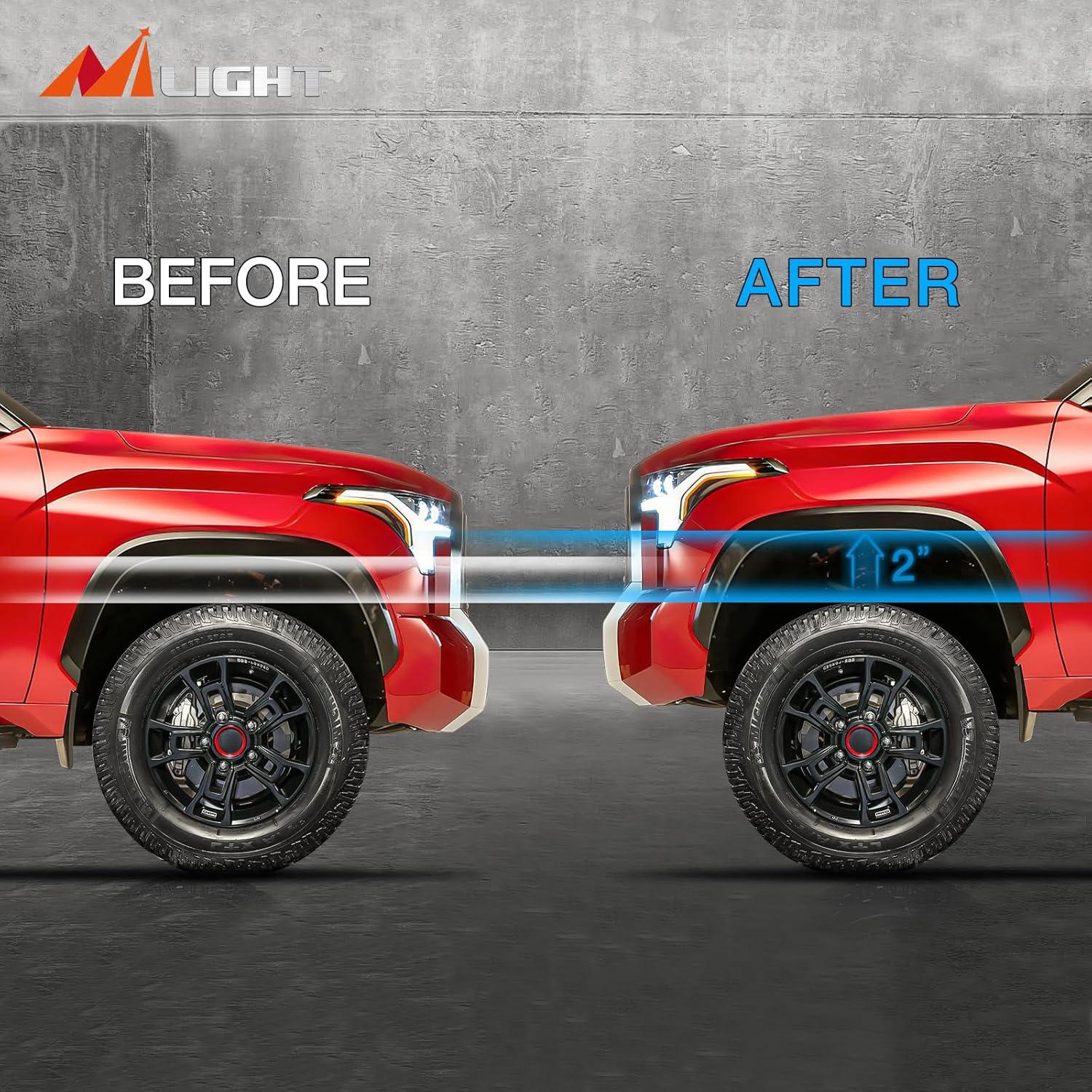 imageNilight 2 inch Tundra Leveling Lift Kit for 4x4 4x2 2007 2008 2009 2010 2011 2012 2013 2014 2015 2016 2017 2018 2019 2020 2021 2022 TUNDRA 2WD 4WD Front Raise Suspension Strut Spacers