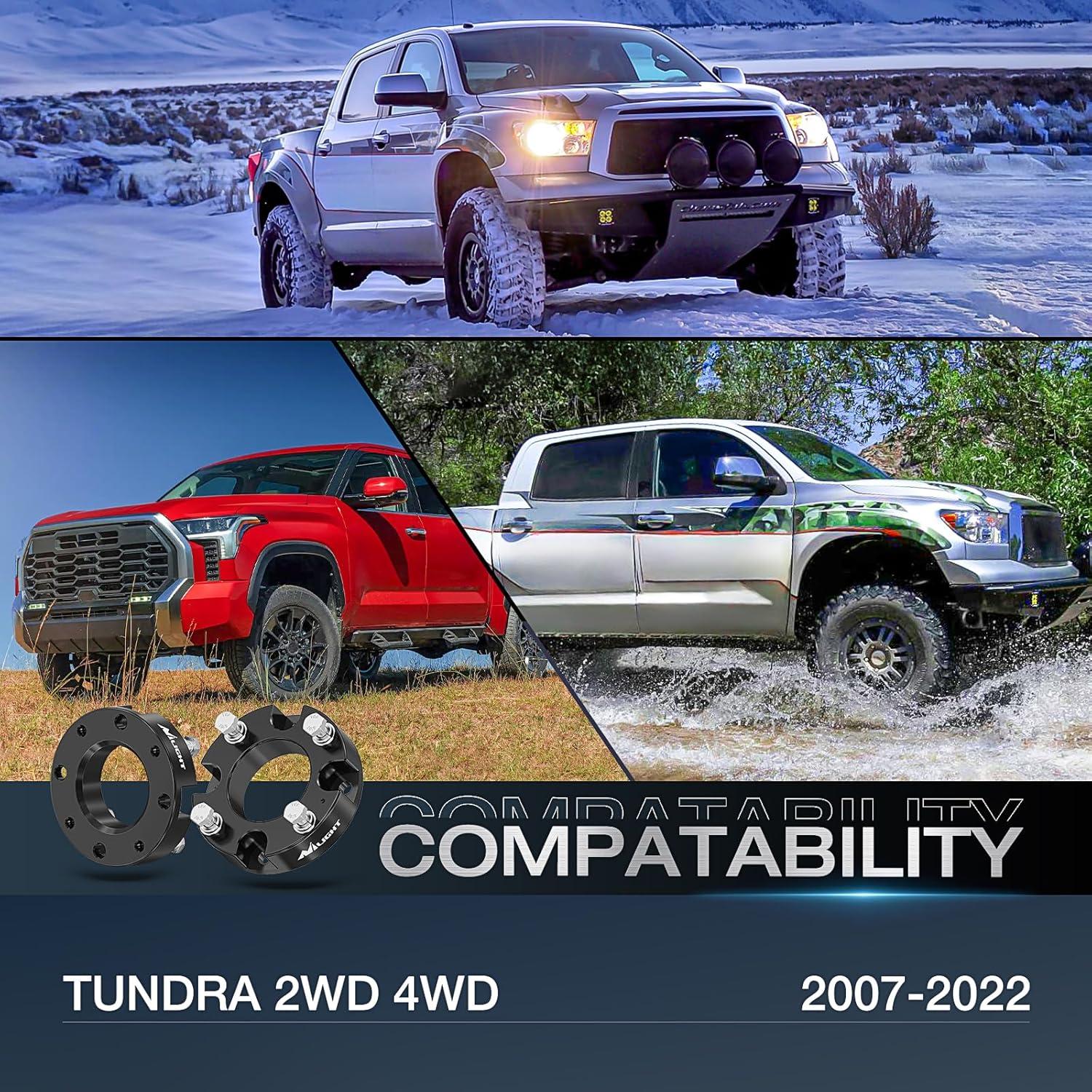 imageNilight 2 inch Tundra Leveling Lift Kit for 4x4 4x2 2007 2008 2009 2010 2011 2012 2013 2014 2015 2016 2017 2018 2019 2020 2021 2022 TUNDRA 2WD 4WD Front Raise Suspension Strut Spacers