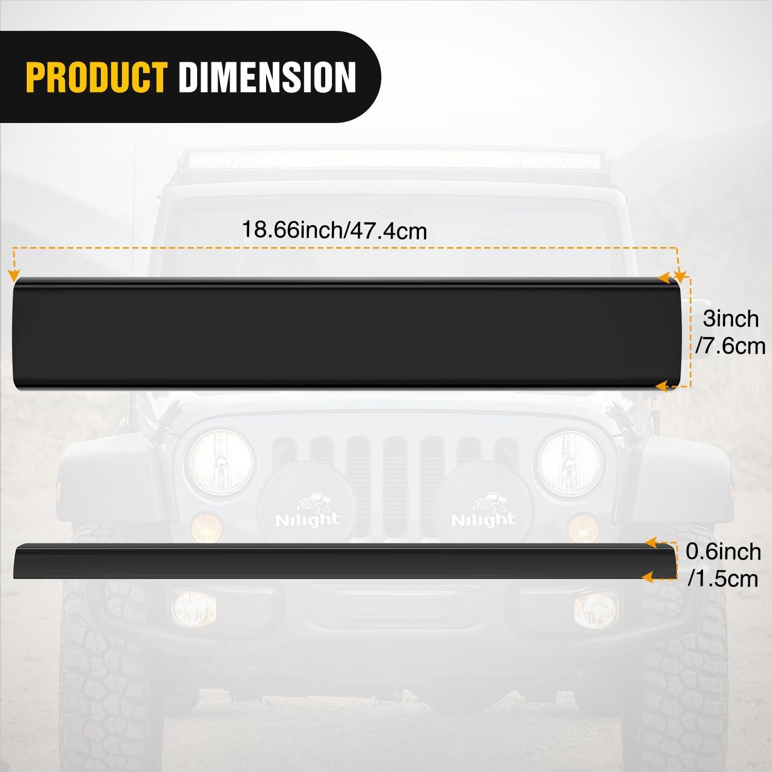 imageNilight 20 Inch LED Light Bar Cover Black Protective Cover Durable Polycarbonate Lens Waterproof Dustproof ScratchProof for DoubleRow Lights Off Road Driving Lighting