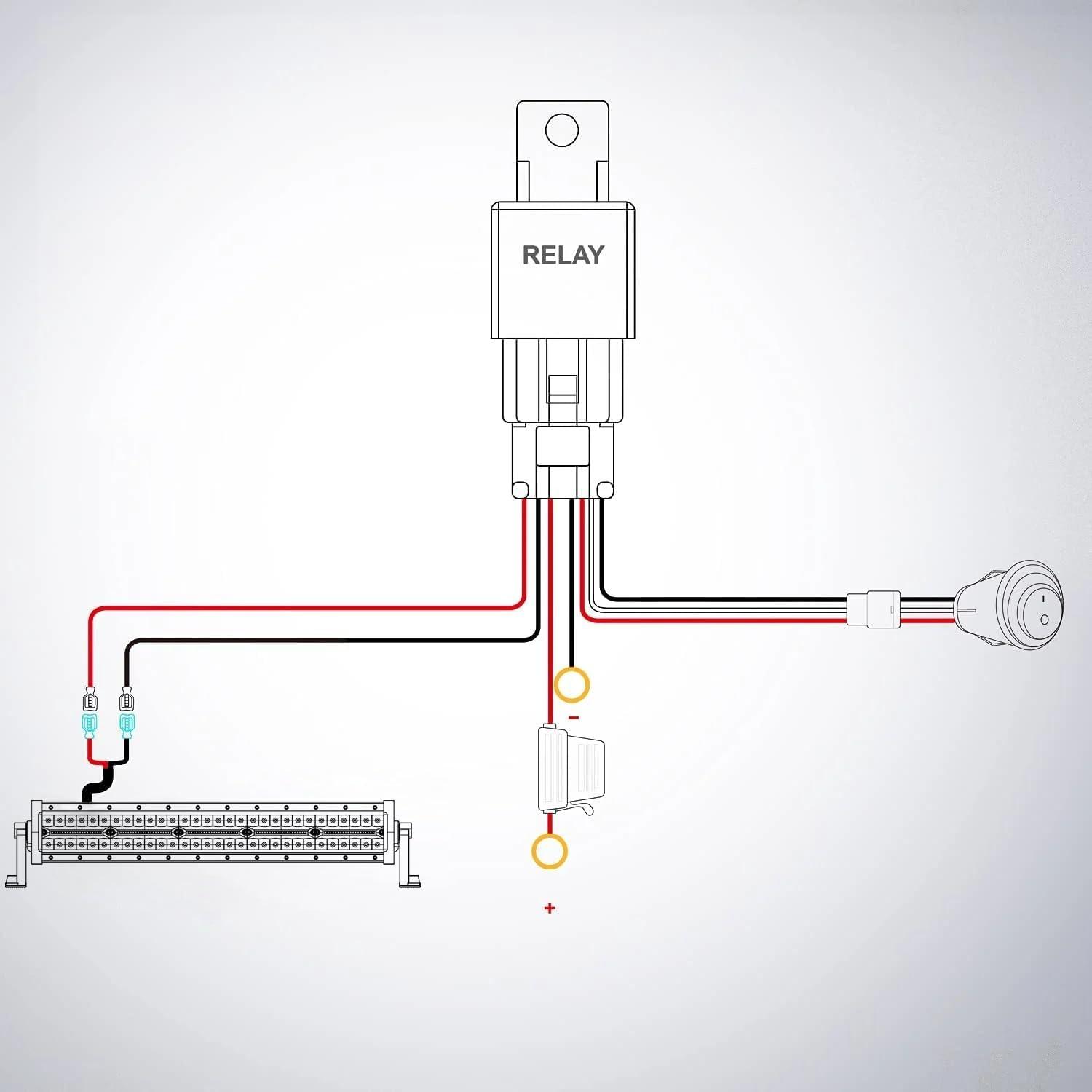 imageNilight 22Inch 480W LED Light Bar Spot Flood Amber White Strobe 6 Modes Memory Function Reset Function OffRoad Truck Car ATV SUV Cabin Boat with 16AWG Wiring Harness Kit1 LeadAmber 480W Light Bar