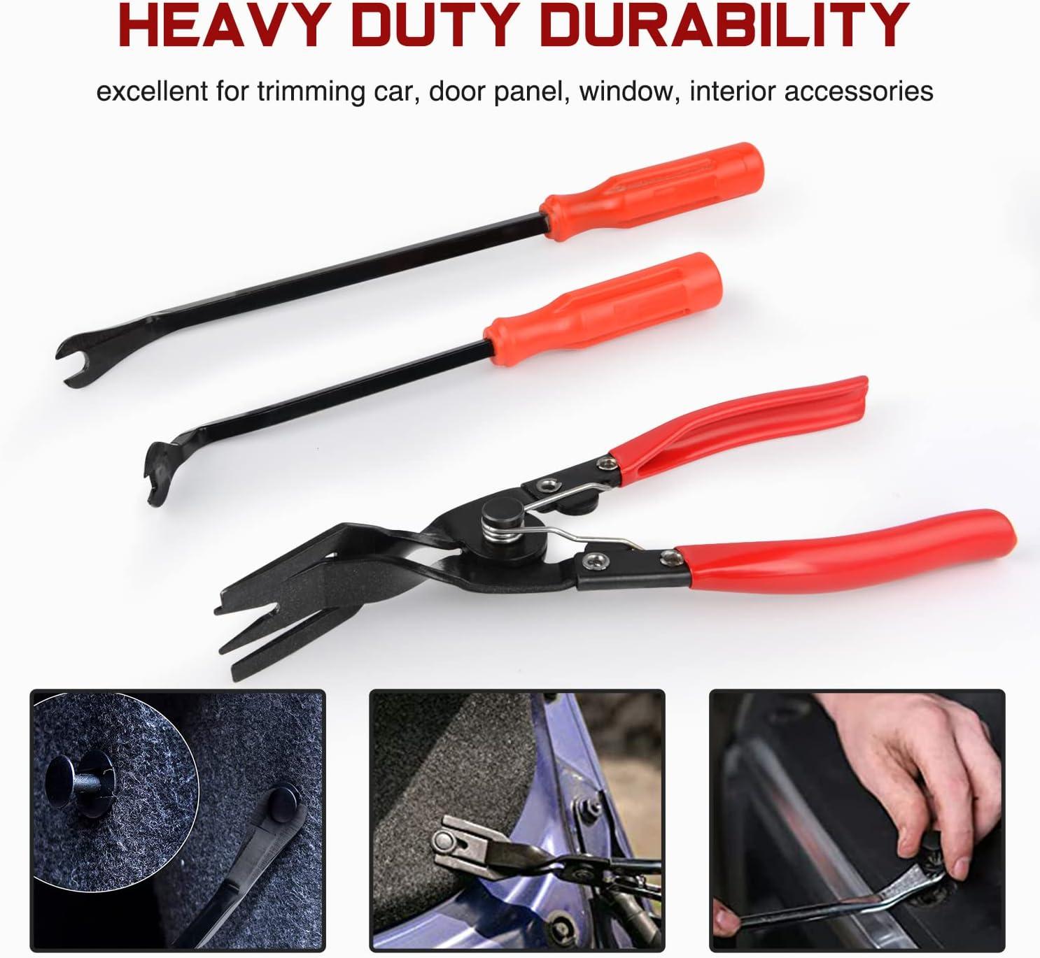 imageNilight 240PCS Bumper Retainer Clips Car Plastic Rivets Fasteners Remover Push Retainer Kit Door Trim Panel Clips for Toyota GM Ford Honda Acura Chrysler2 Years Warranty3pcs Fastener Remover