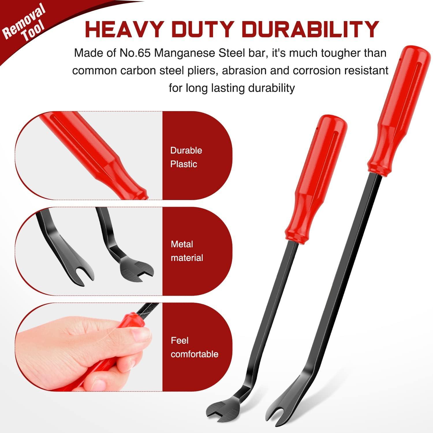 imageNilight 240PCS Bumper Retainer Clips Car Plastic Rivets Fasteners Remover Push Retainer Kit Door Trim Panel Clips for Toyota GM Ford Honda Acura Chrysler2 Years Warranty3pcs Fastener Remover