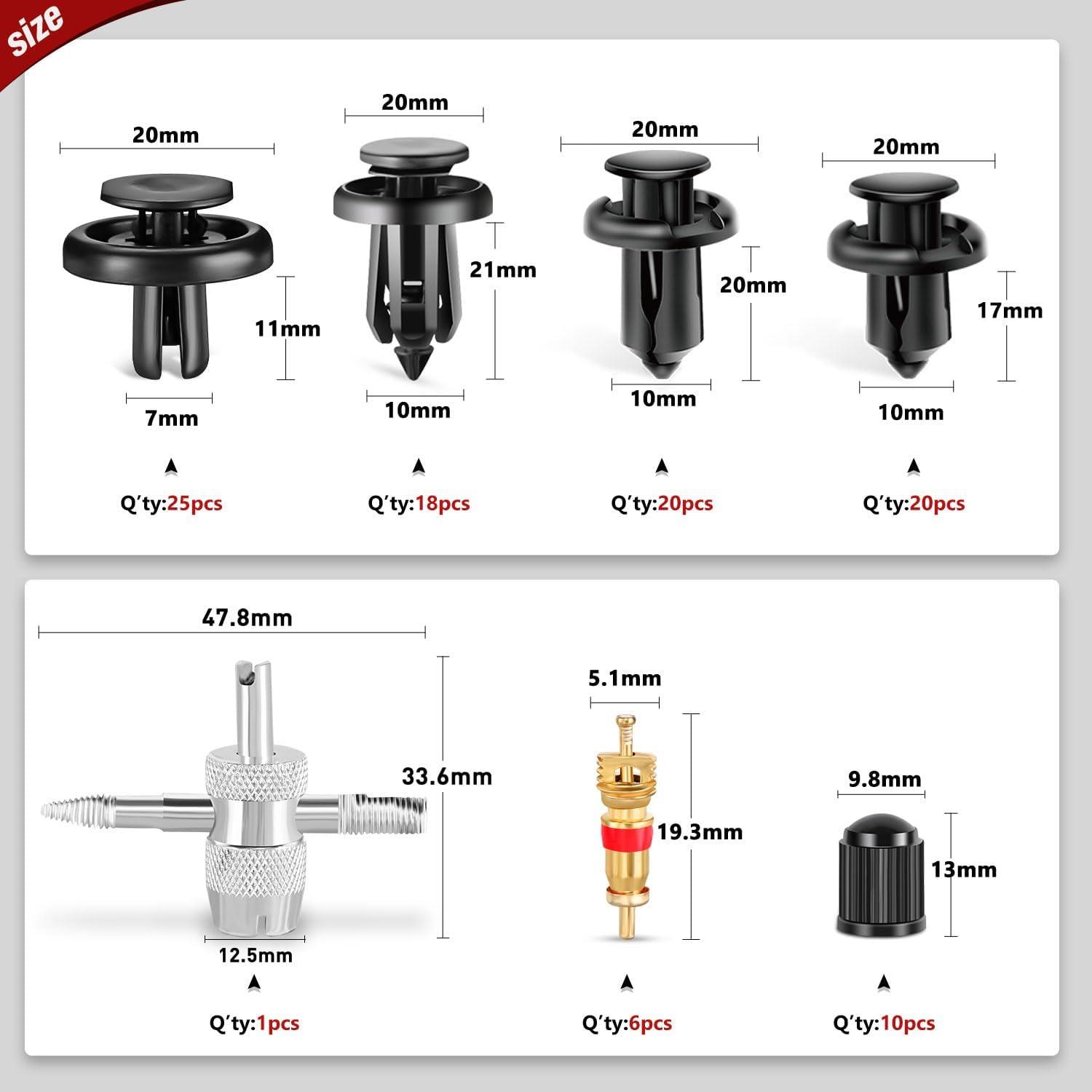 imageNilight 240PCS Bumper Retainer Clips Car Plastic Rivets Fasteners Remover Push Retainer Kit Door Trim Panel Clips for Toyota GM Ford Honda Acura Chrysler2 Years Warranty101 Clips Tools