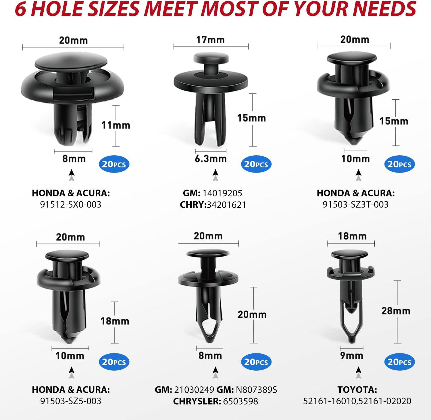 imageNilight 240PCS Bumper Retainer Clips Car Plastic Rivets Fasteners Remover Push Retainer Kit Door Trim Panel Clips for Toyota GM Ford Honda Acura Chrysler2 Years Warranty200 Clips Tools Red