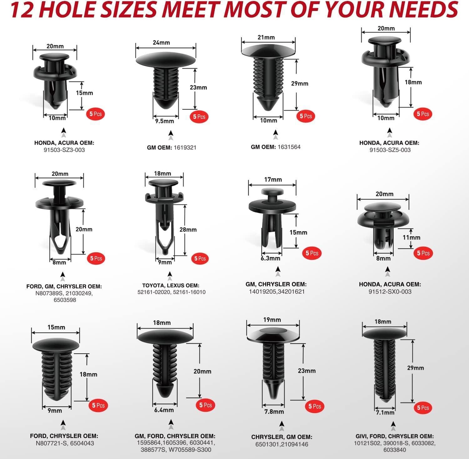 imageNilight 240PCS Bumper Retainer Clips Car Plastic Rivets Fasteners Remover Push Retainer Kit Door Trim Panel Clips for Toyota GM Ford Honda Acura Chrysler2 Years Warranty102 Clips Tools Blue