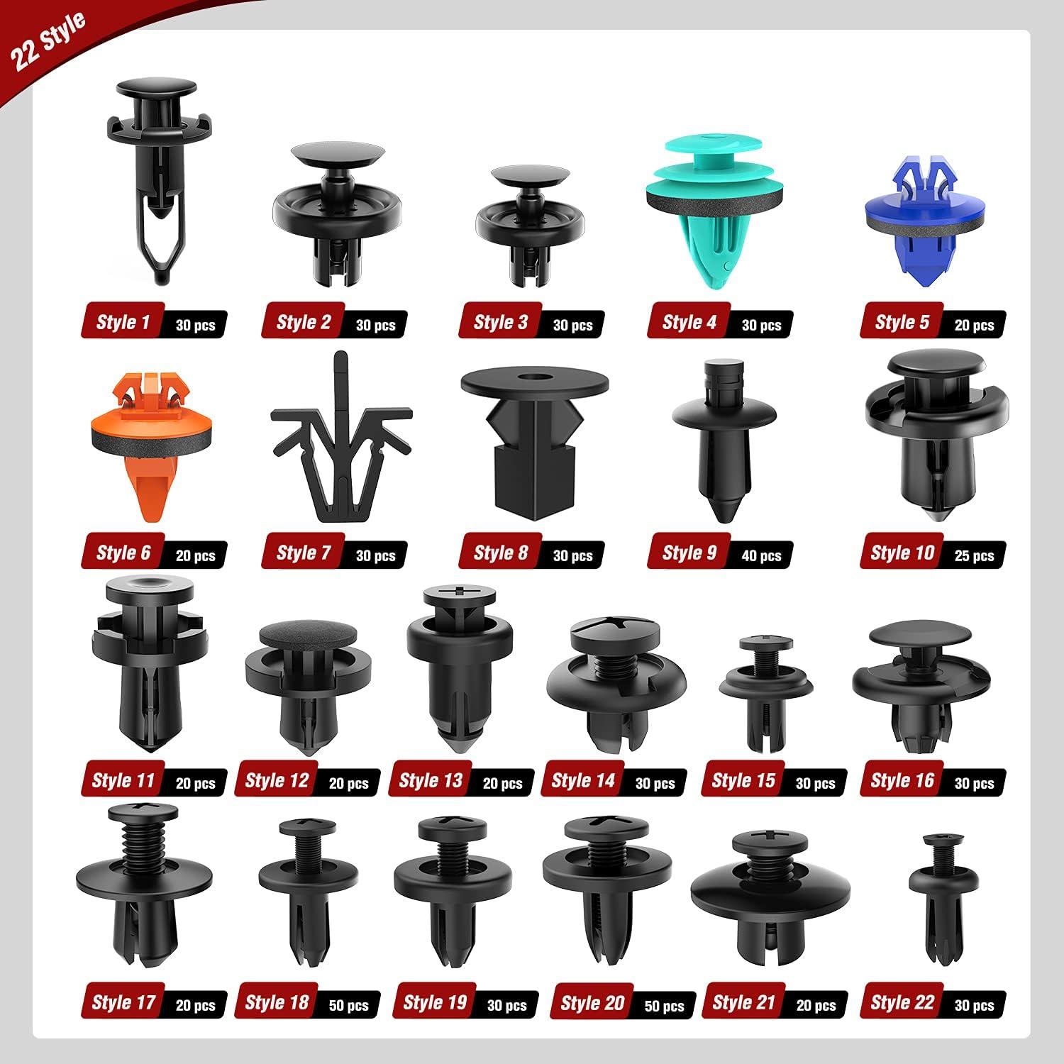 imageNilight 240PCS Bumper Retainer Clips Car Plastic Rivets Fasteners Remover Push Retainer Kit Door Trim Panel Clips for Toyota GM Ford Honda Acura Chrysler2 Years Warranty680 Clips Tools