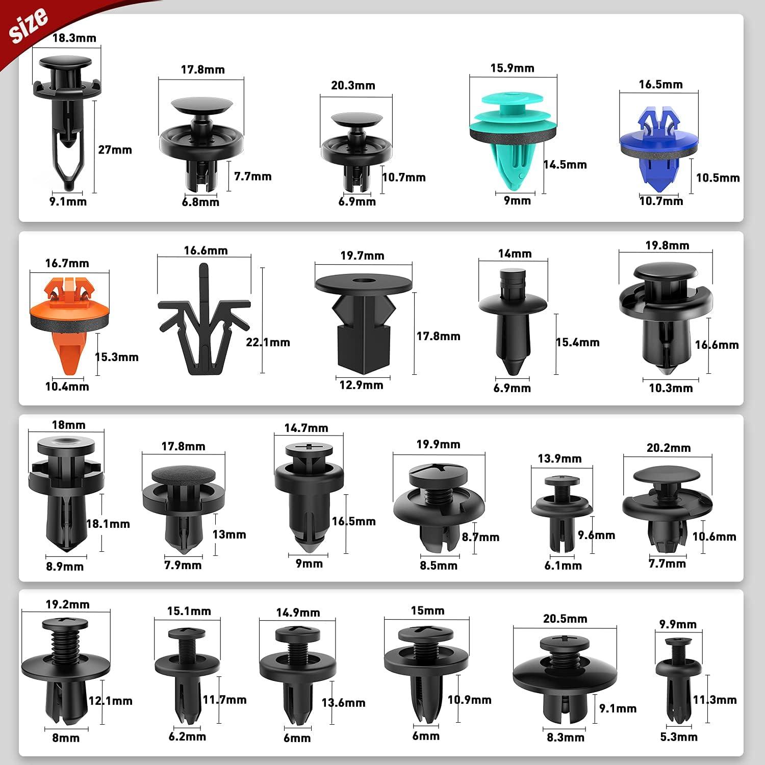 imageNilight 240PCS Bumper Retainer Clips Car Plastic Rivets Fasteners Remover Push Retainer Kit Door Trim Panel Clips for Toyota GM Ford Honda Acura Chrysler2 Years Warranty680 Clips Tools