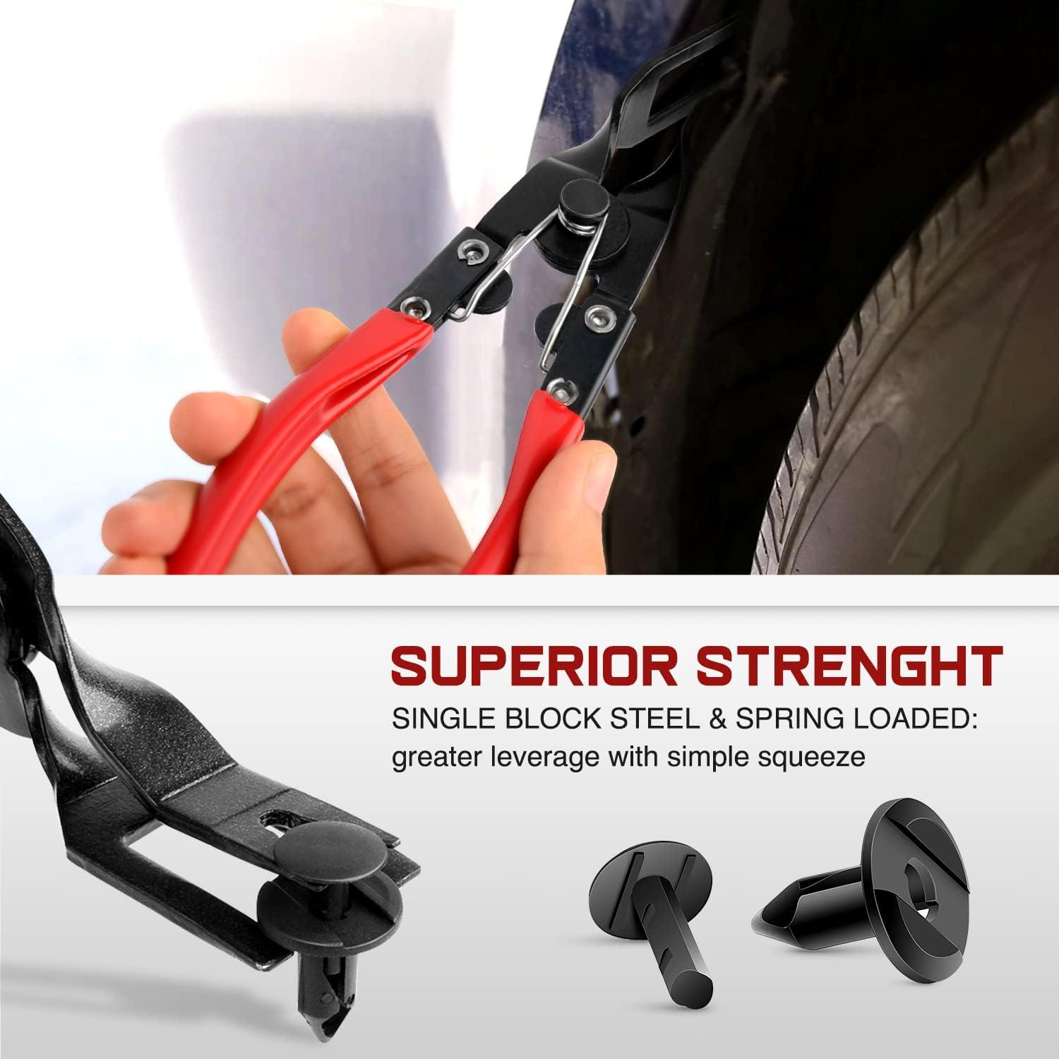 imageNilight 240PCS Bumper Retainer Clips Car Plastic Rivets Fasteners Remover Push Retainer Kit Door Trim Panel Clips for Toyota GM Ford Honda Acura Chrysler2 Years Warranty3pcs Fastener Remover