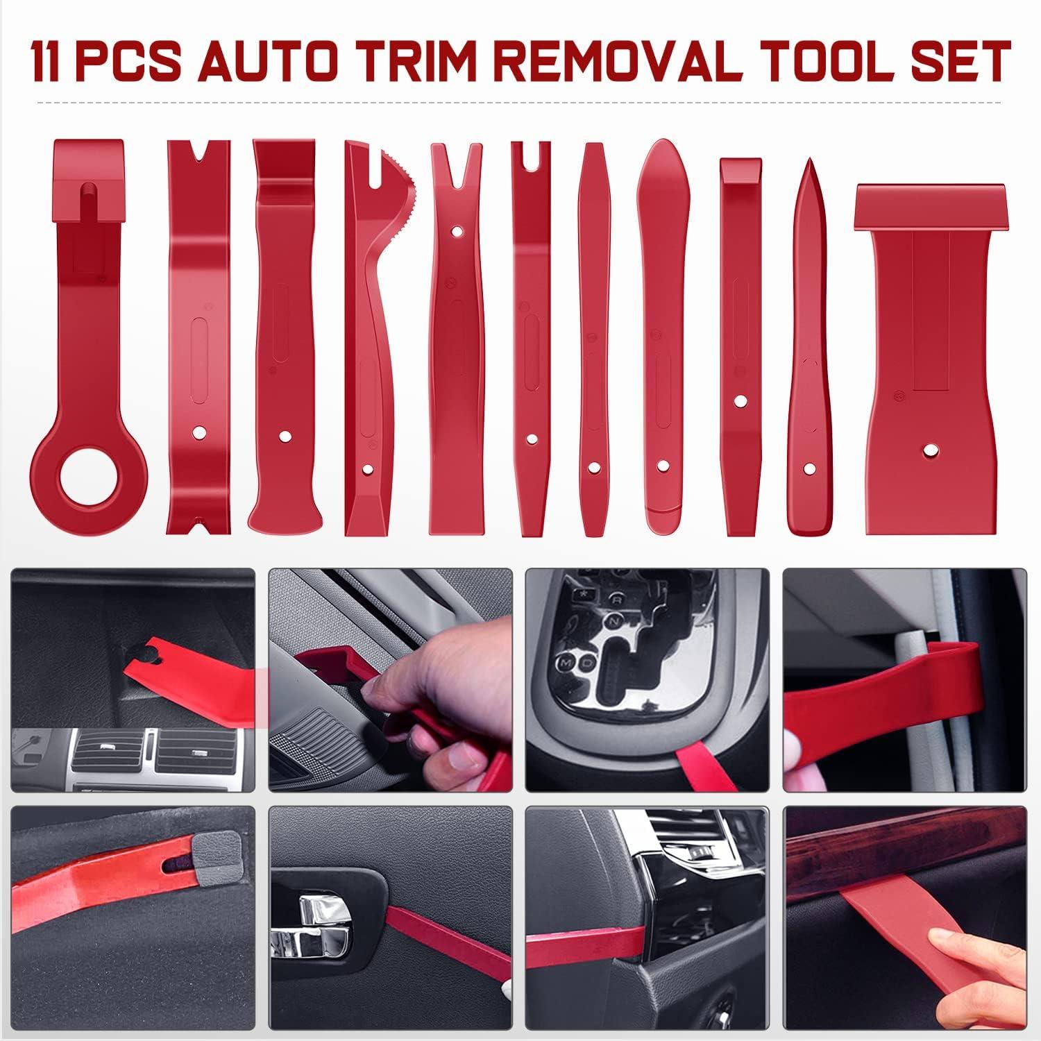 imageNilight 240PCS Bumper Retainer Clips Car Plastic Rivets Fasteners Remover Push Retainer Kit Door Trim Panel Clips for Toyota GM Ford Honda Acura Chrysler2 Years Warranty238 Clips Tools Red