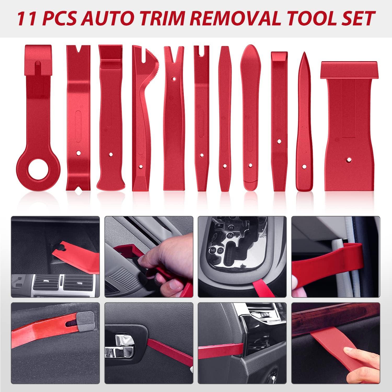 imageNilight 240PCS Bumper Retainer Clips Car Plastic Rivets Fasteners Remover Push Retainer Kit Door Trim Panel Clips for Toyota GM Ford Honda Acura Chrysler2 Years Warranty88 Clips Tools Red
