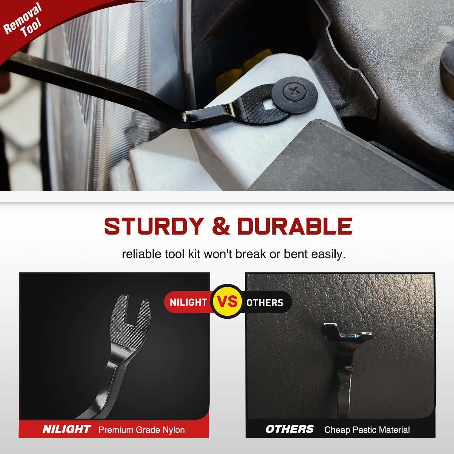 imageNilight 240PCS Bumper Retainer Clips Car Plastic Rivets Fasteners Remover Push Retainer Kit Door Trim Panel Clips for Toyota GM Ford Honda Acura Chrysler2 Years Warranty680 Clips Tools