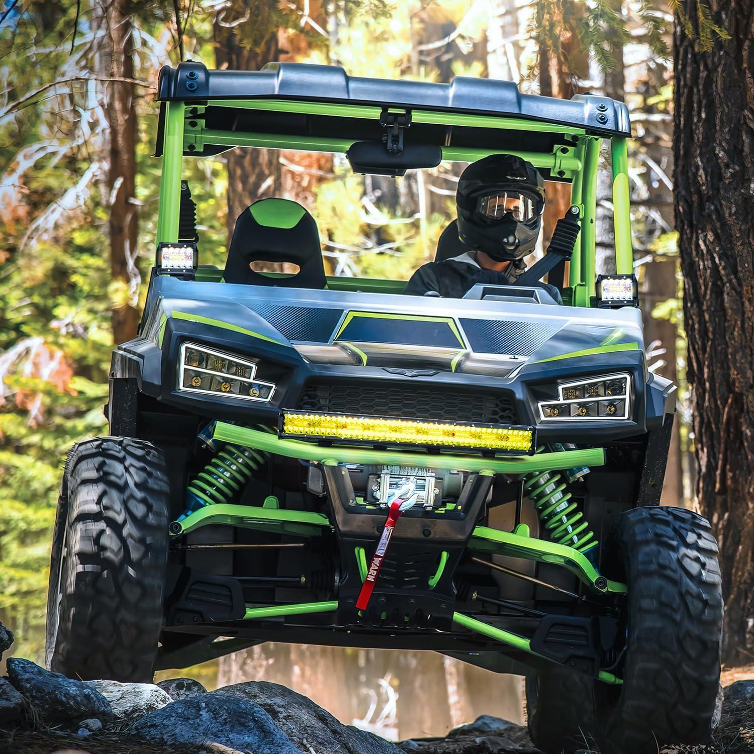 imageNilight 26 Inch 540W LED Light Bar Triple Row Flood Spot Combo 50000LM Driving Boat Led Off Road Lights with 12V OnOff 5 Pin Rocker Switch 14 AWG Wiring Harness Kit 2 Years Warranty26Inch Light Yellow