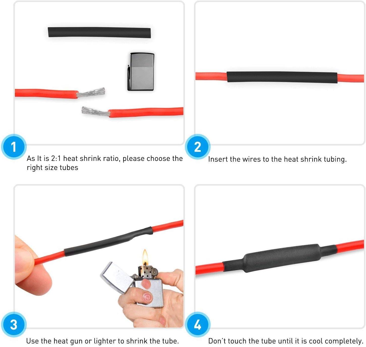 imageNilight 270 pcs 31 Dual Wall Adhesive Heat Shrink Tubing kit 6 SizesDia 116quot 332quot 18quot 316quot 14quot Best Cable Sleeve Tube Assortment  2 Years Warranty