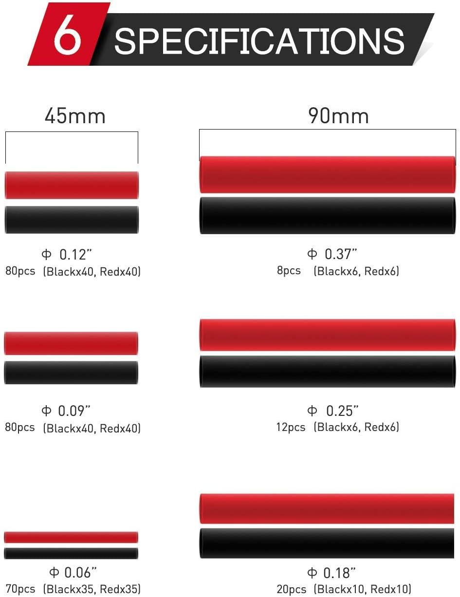 imageNilight 270 pcs 31 Dual Wall Adhesive Heat Shrink Tubing kit 6 SizesDia 116quot 332quot 18quot 316quot 14quot Best Cable Sleeve Tube Assortment  2 Years Warranty