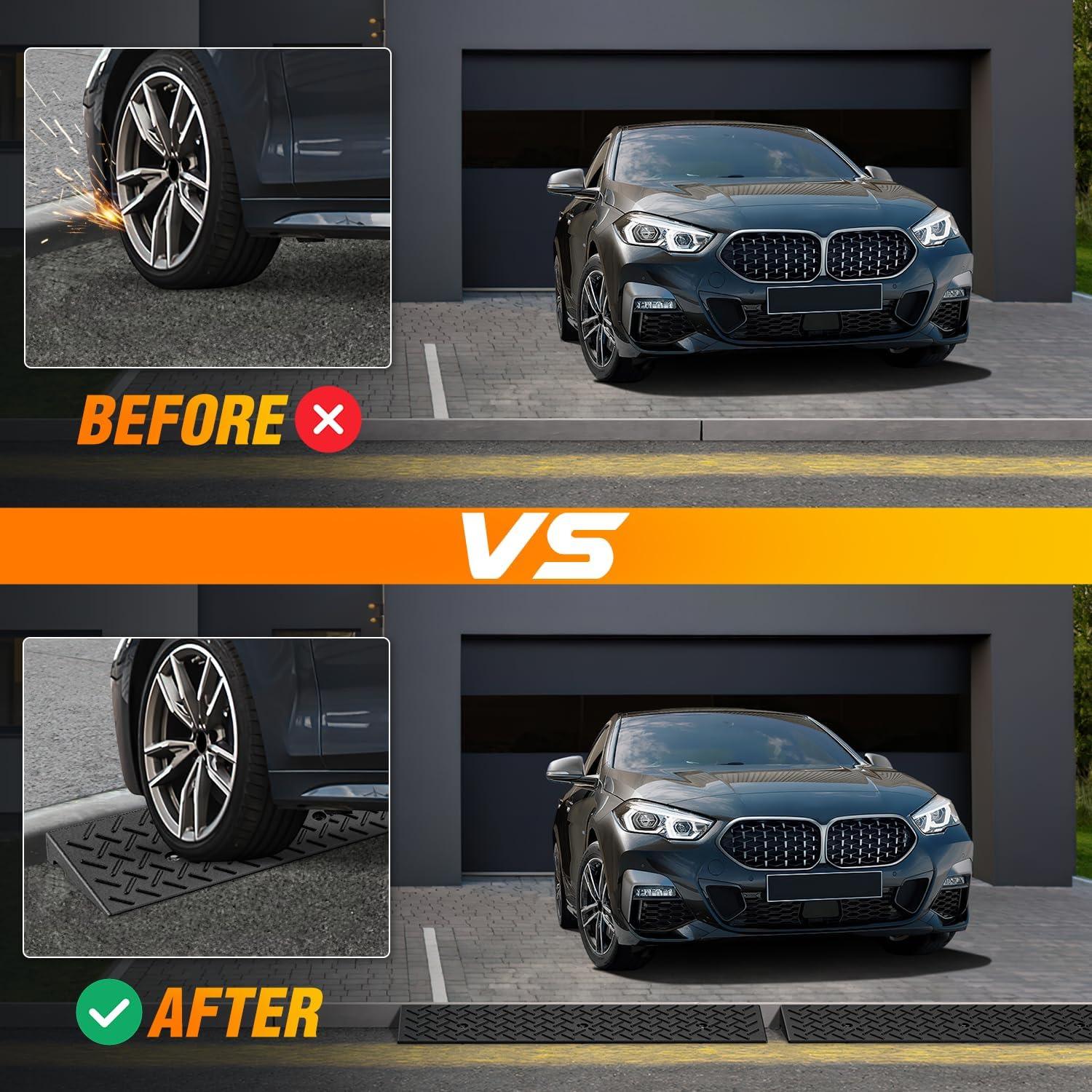 imageNilight 28quot Rise Curb Ramps Heavy Duty Rubber Driveway Threshold Shed Ramp for Sidewalk Cars Lawn Mower Wheelchairs Motorcycles 3300lbs Load Capacity24 Rise