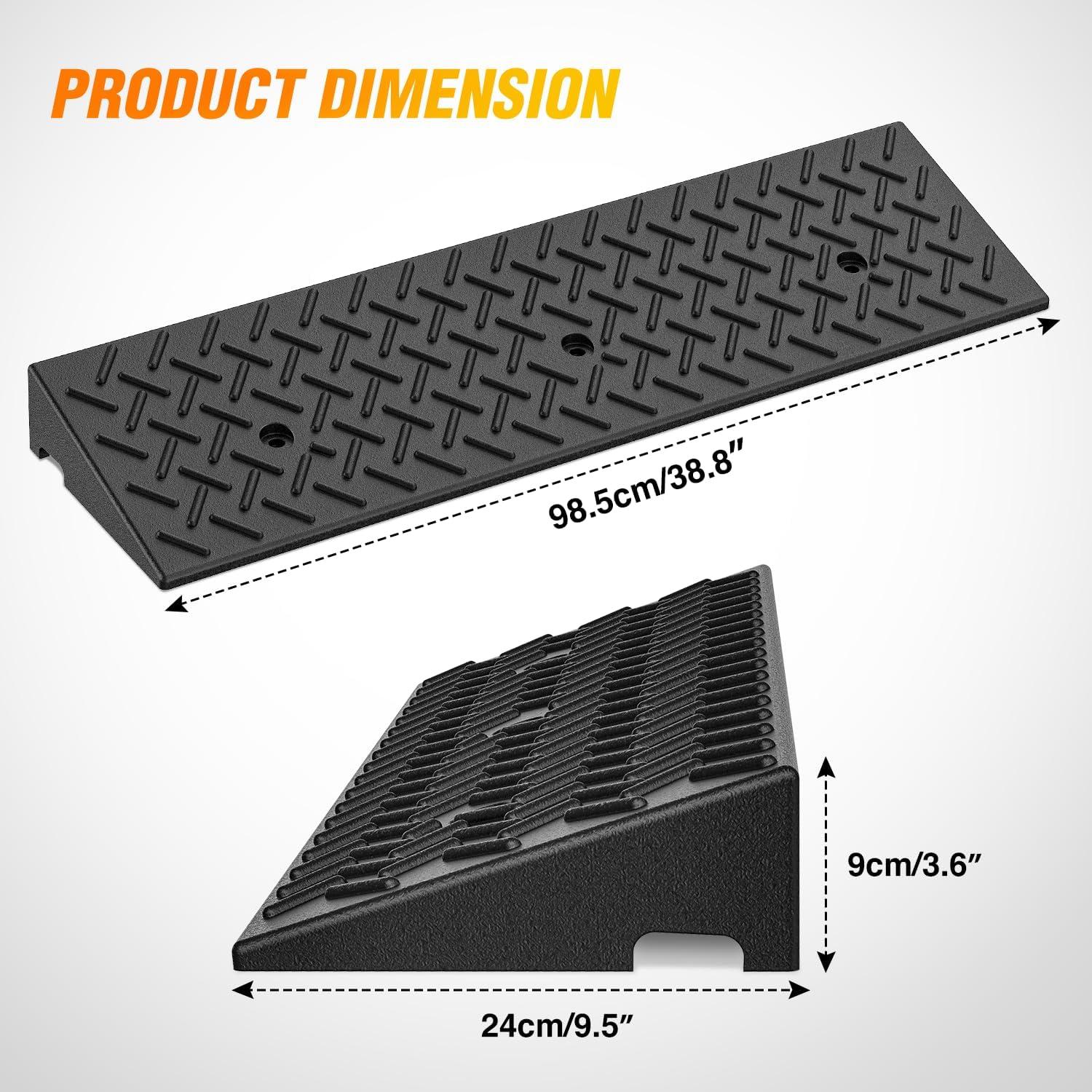 imageNilight 28quot Rise Curb Ramps Heavy Duty Rubber Driveway Threshold Shed Ramp for Sidewalk Cars Lawn Mower Wheelchairs Motorcycles 3300lbs Load Capacity36 Rise