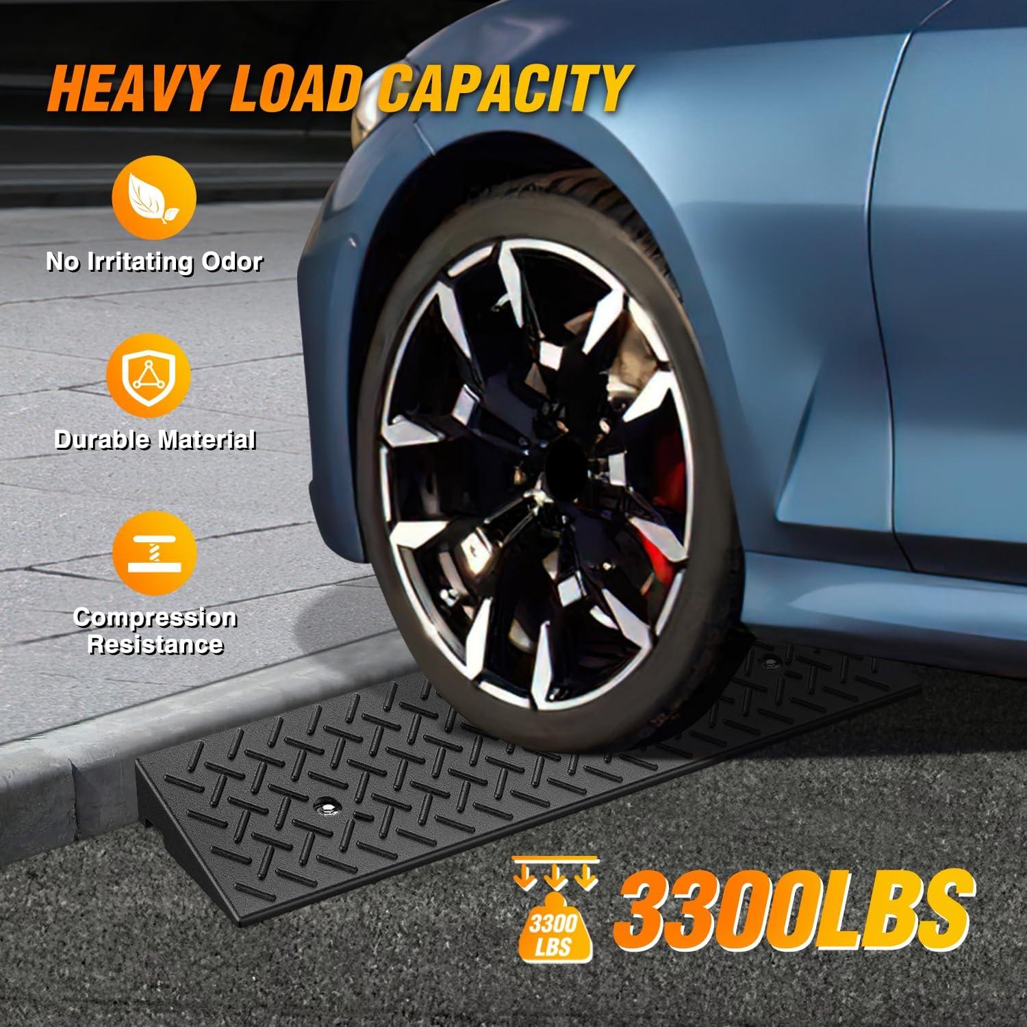 imageNilight 28quot Rise Curb Ramps Heavy Duty Rubber Driveway Threshold Shed Ramp for Sidewalk Cars Lawn Mower Wheelchairs Motorcycles 3300lbs Load Capacity32 Rise