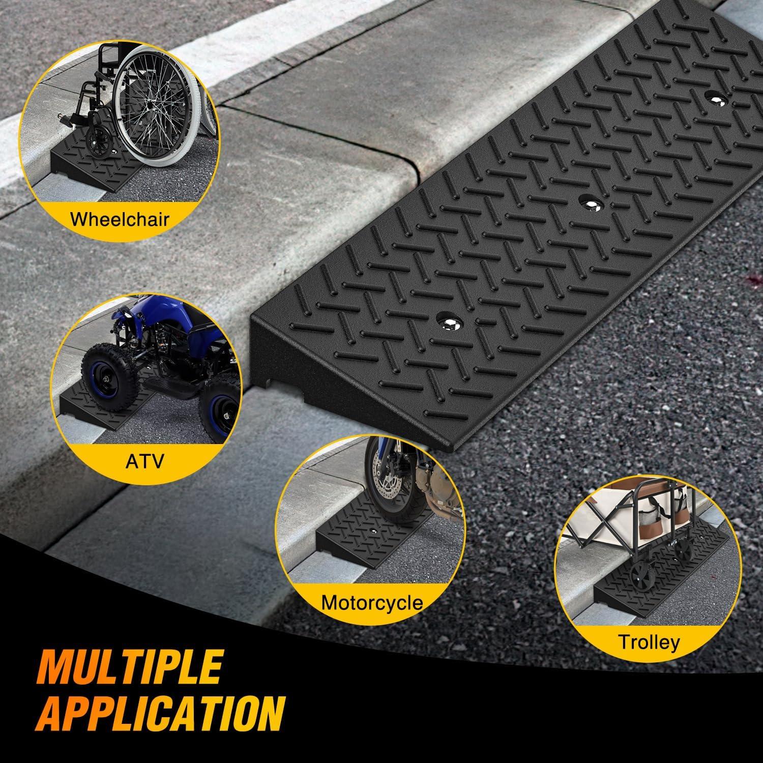 imageNilight 28quot Rise Curb Ramps Heavy Duty Rubber Driveway Threshold Shed Ramp for Sidewalk Cars Lawn Mower Wheelchairs Motorcycles 3300lbs Load Capacity32 Rise