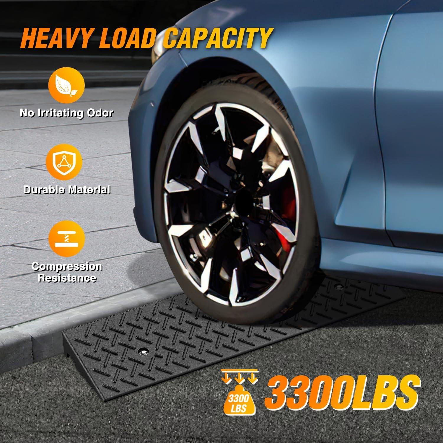 imageNilight 28quot Rise Curb Ramps Heavy Duty Rubber Driveway Threshold Shed Ramp for Sidewalk Cars Lawn Mower Wheelchairs Motorcycles 3300lbs Load Capacity28 Rise