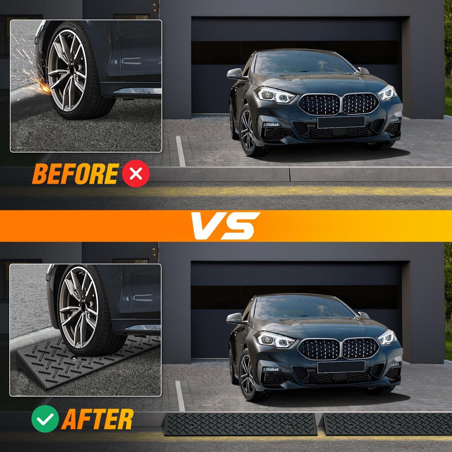 imageNilight 28quot Rise Curb Ramps Heavy Duty Rubber Driveway Threshold Shed Ramp for Sidewalk Cars Lawn Mower Wheelchairs Motorcycles 3300lbs Load Capacity36 Rise