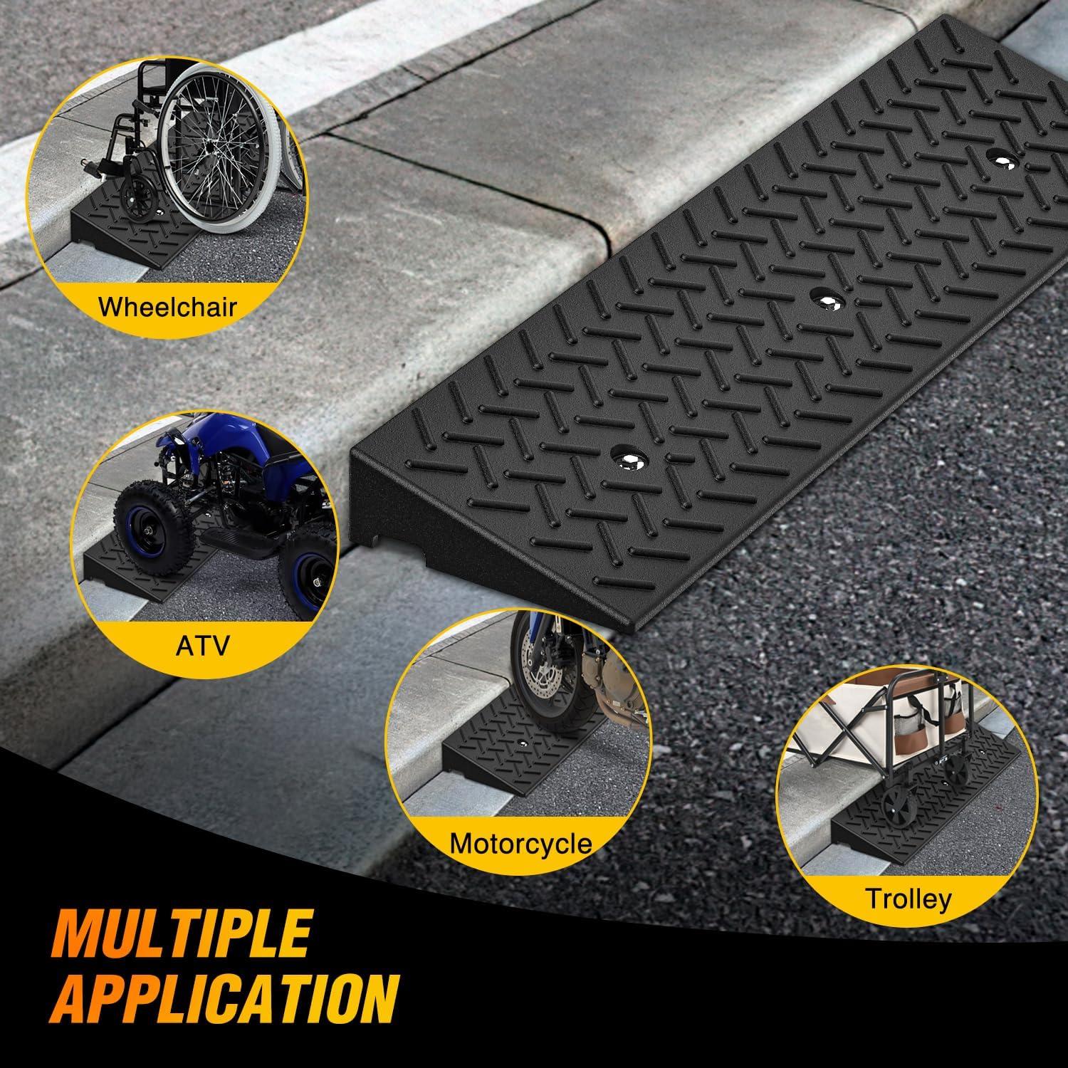 imageNilight 28quot Rise Curb Ramps Heavy Duty Rubber Driveway Threshold Shed Ramp for Sidewalk Cars Lawn Mower Wheelchairs Motorcycles 3300lbs Load Capacity28 Rise