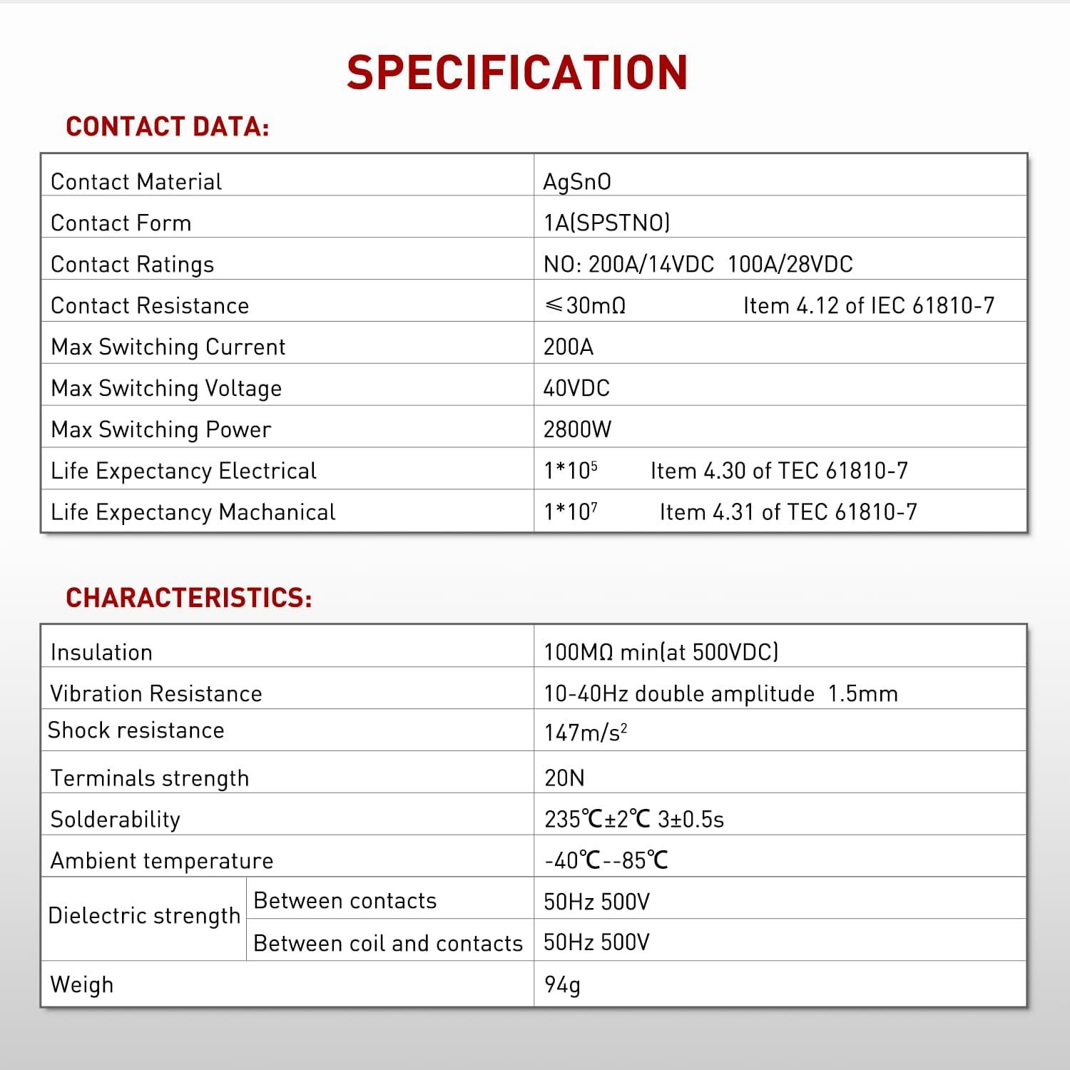imageNilight 2PC 120A Starter Relay 4 Pin Split Relays Switch 12V Continuous SPST High Current 4 Terminal Car Starter Control wCopper Wire Lugs for Automotive Car Truck Camper200A2PC