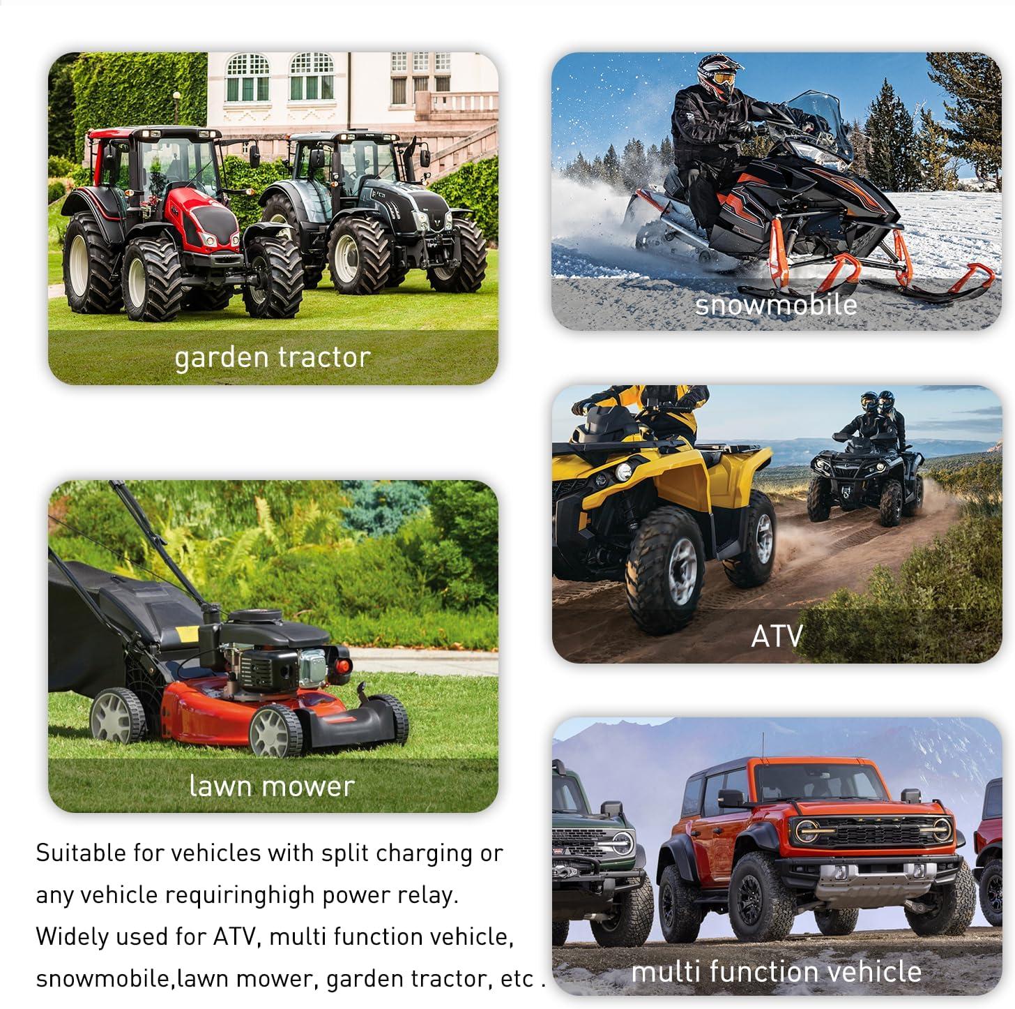 imageNilight 2PC 120A Starter Relay 4 Pin Split Relays Switch 12V Continuous SPST High Current 4 Terminal Car Starter Control wCopper Wire Lugs for Automotive Car Truck Camper120A1PC