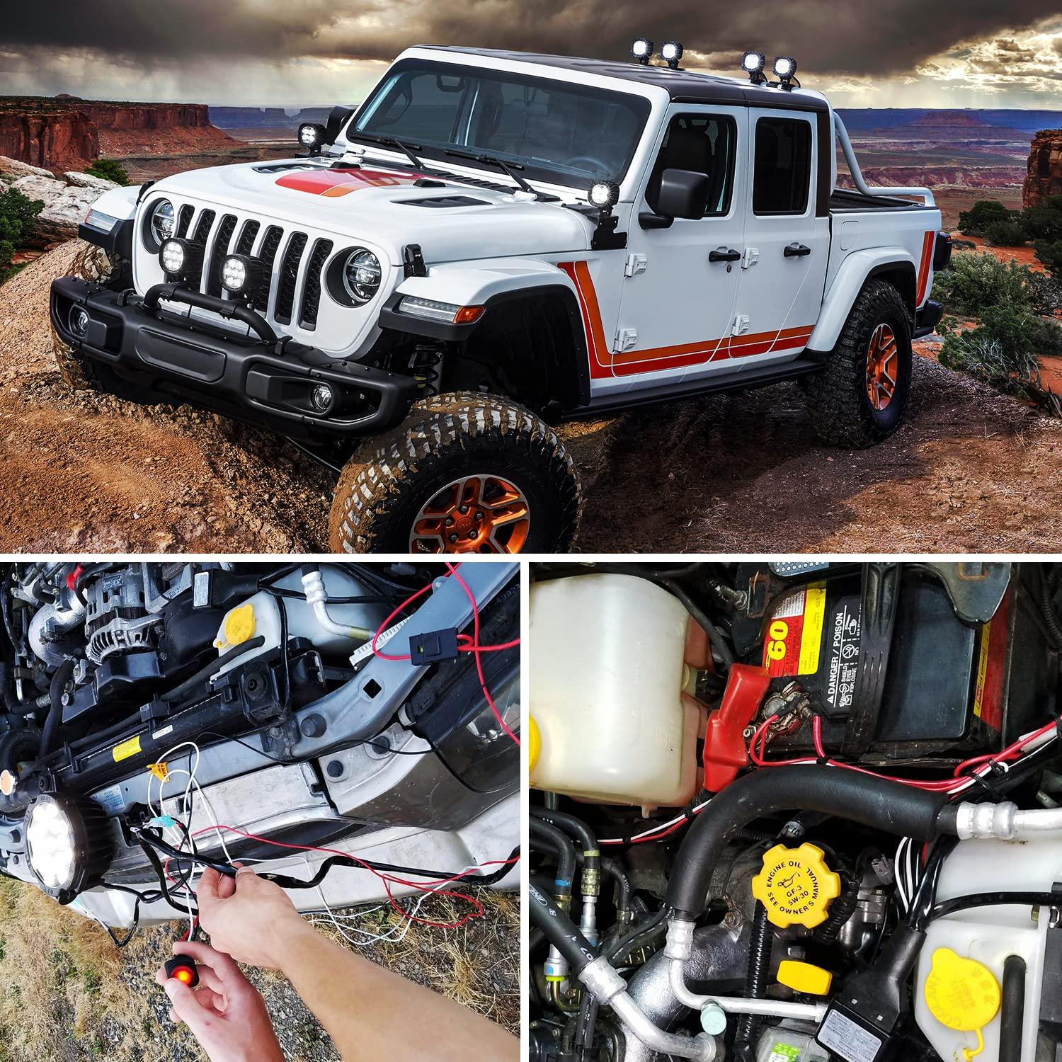 imageNilight 2PCS 16AWG 10Feet Wiring Harness Extension for 6Modes Amber White Light Bar Strobe Play and Plug 3Wires 2 Years WarrantyBlack14AWG 10FT 2Pcs