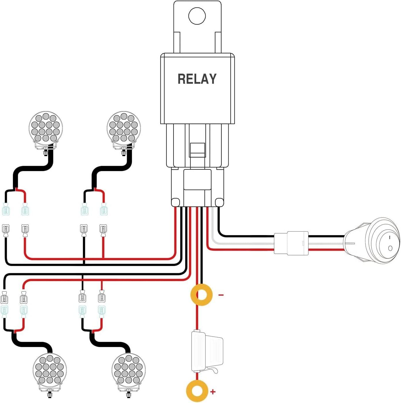 imageNilight 2PCS 18W Spot Driving Fog Light Off Road Led Lights Bar 2quot Tow Hitch Bracket with Wiring Harness Kit 2 Leads4Pcs LED PodsWiring Harness