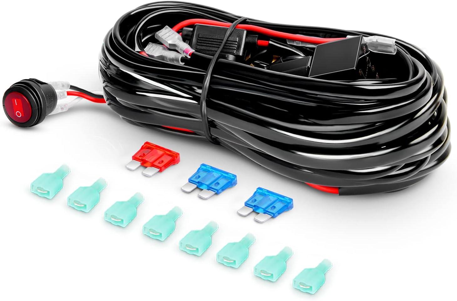 imageNilight 2PCS 18W Spot Driving Fog Light Off Road Led Lights Bar 2quot Tow Hitch Bracket with Wiring Harness Kit 2 Leads4Pcs LED PodsWiring Harness