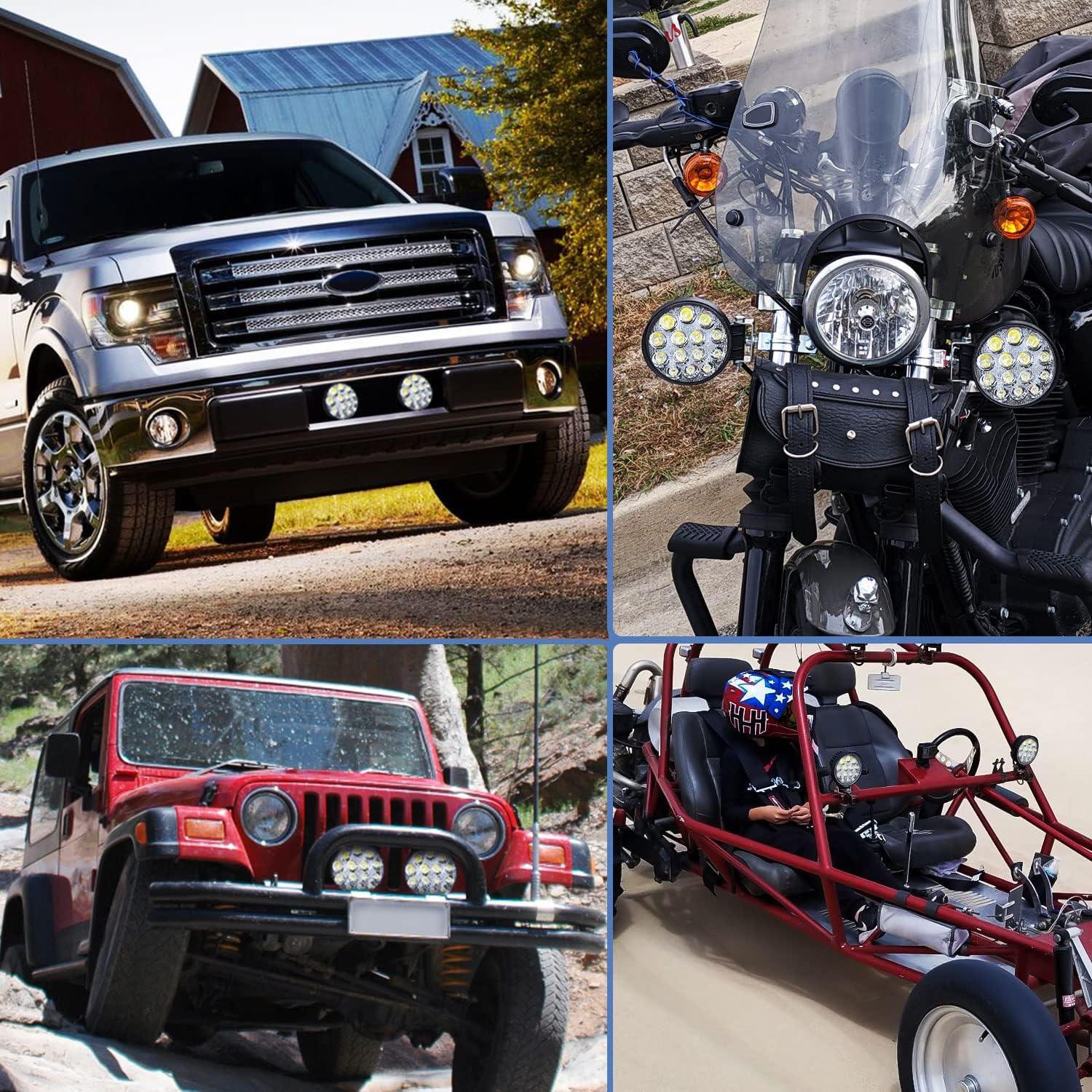 imageNilight 2PCS 18W Spot Driving Fog Light Off Road Led Lights Bar 2quot Tow Hitch Bracket with Wiring Harness Kit 2 Leads4Pcs LED PodsWiring Harness