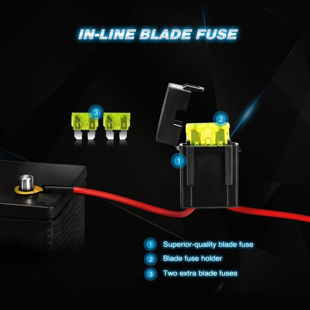 imageNilight 2PCS 18W Spot Driving Fog Light Off Road Led Lights Bar 2quot Tow Hitch Bracket with Wiring Harness Kit 2 LeadsWhite