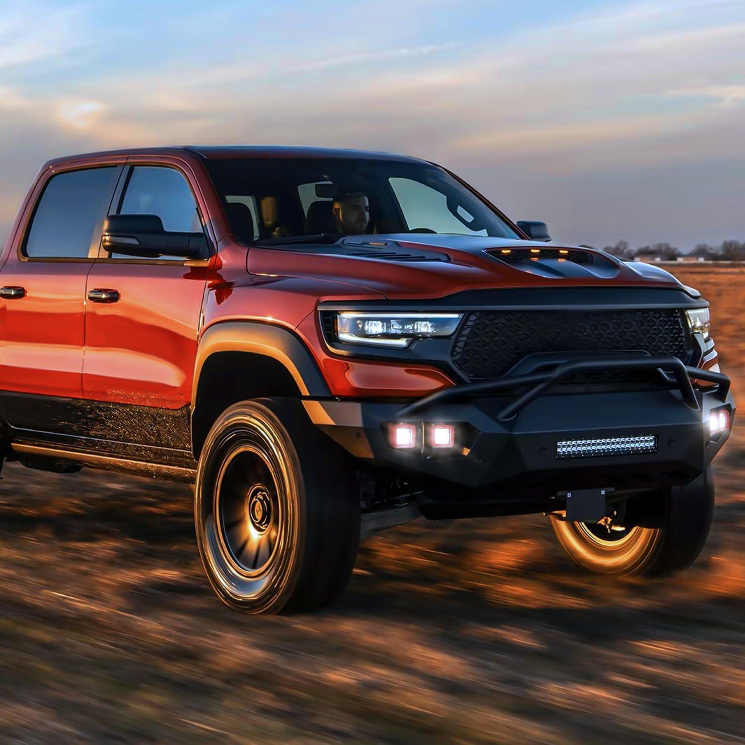 imageNilight 2PCS 42W Light Bar 3Inch Cube Pod Light Amber White Strobe 6 Modes Memory Function Ideal for Fog ampamp Snow Conditions OffRoad Truck Car ATV Jeep Boat with 16AWG Wiring Harness Kit2 Leads3Inch LED Light Pods Red Shell