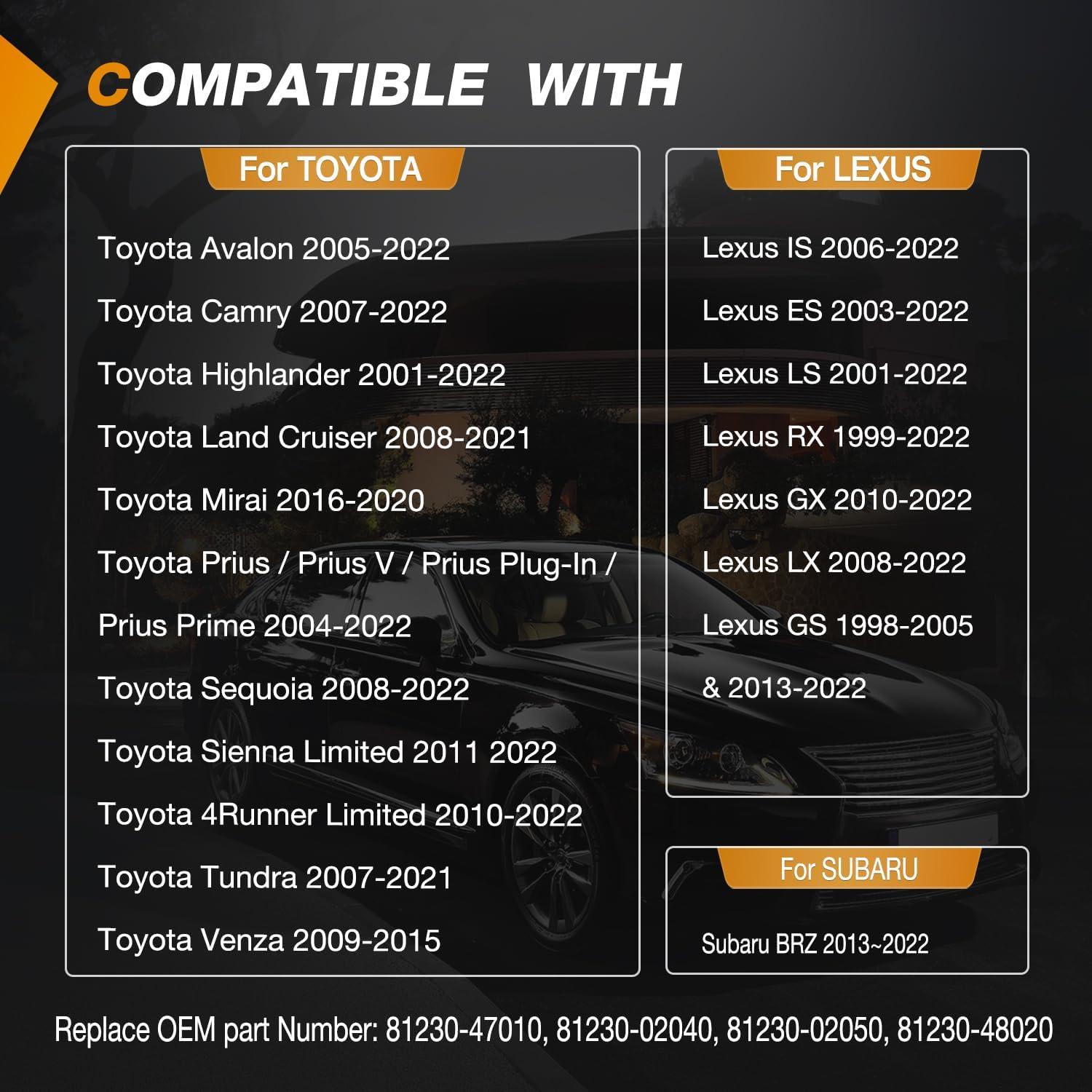 imageNilight 2PCS LED Interior Door Panel Light Courtesy Warning Lights Aqua Beam Plug and Play for Toyota Avalon Sienna Venza Camry Prius 4Runner Lexus IS ES GS LS RX GX LXAqua