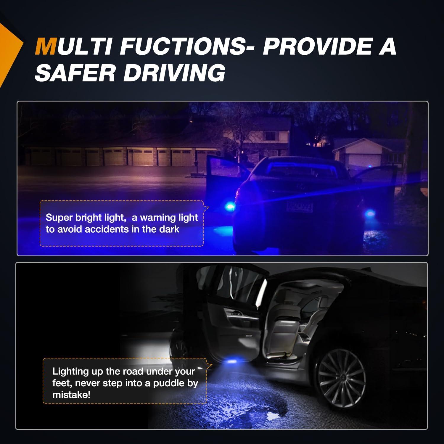 imageNilight 2PCS LED Interior Door Panel Light Courtesy Warning Lights Aqua Beam Plug and Play for Toyota Avalon Sienna Venza Camry Prius 4Runner Lexus IS ES GS LS RX GX LXBlue