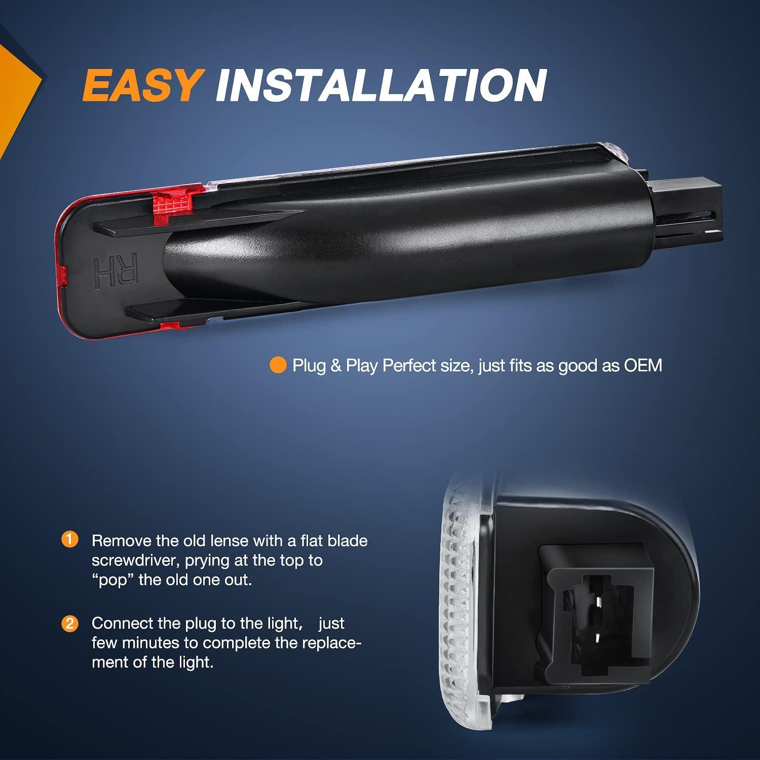 imageNilight 2PCS LED Interior Door Panel Light Courtesy Warning Lights Aqua Beam Plug and Play for Toyota Avalon Sienna Venza Camry Prius 4Runner Lexus IS ES GS LS RX GX LXRedWhite