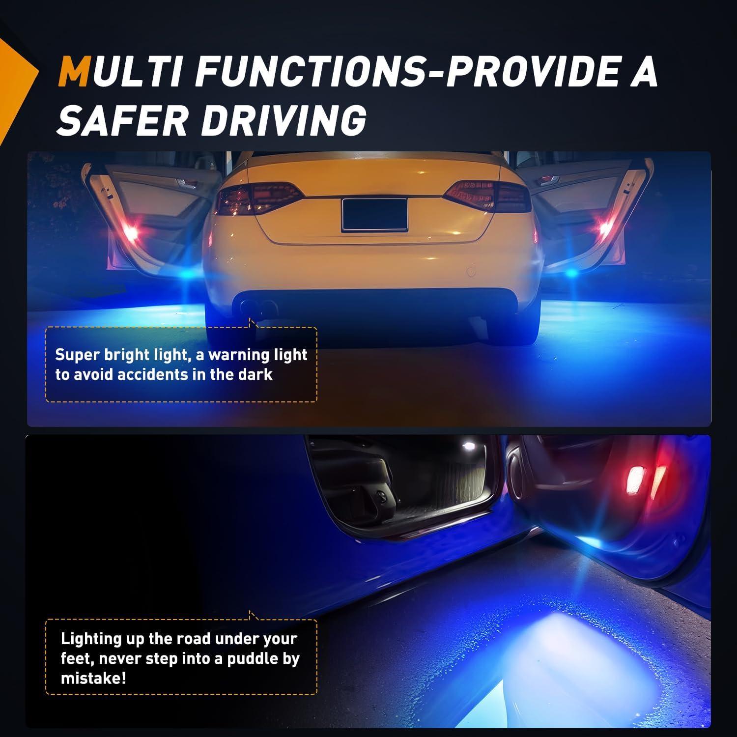 imageNilight 2PCS LED Interior Door Panel Light Courtesy Warning Lights Aqua Beam Plug and Play for Toyota Avalon Sienna Venza Camry Prius 4Runner Lexus IS ES GS LS RX GX LXBlue